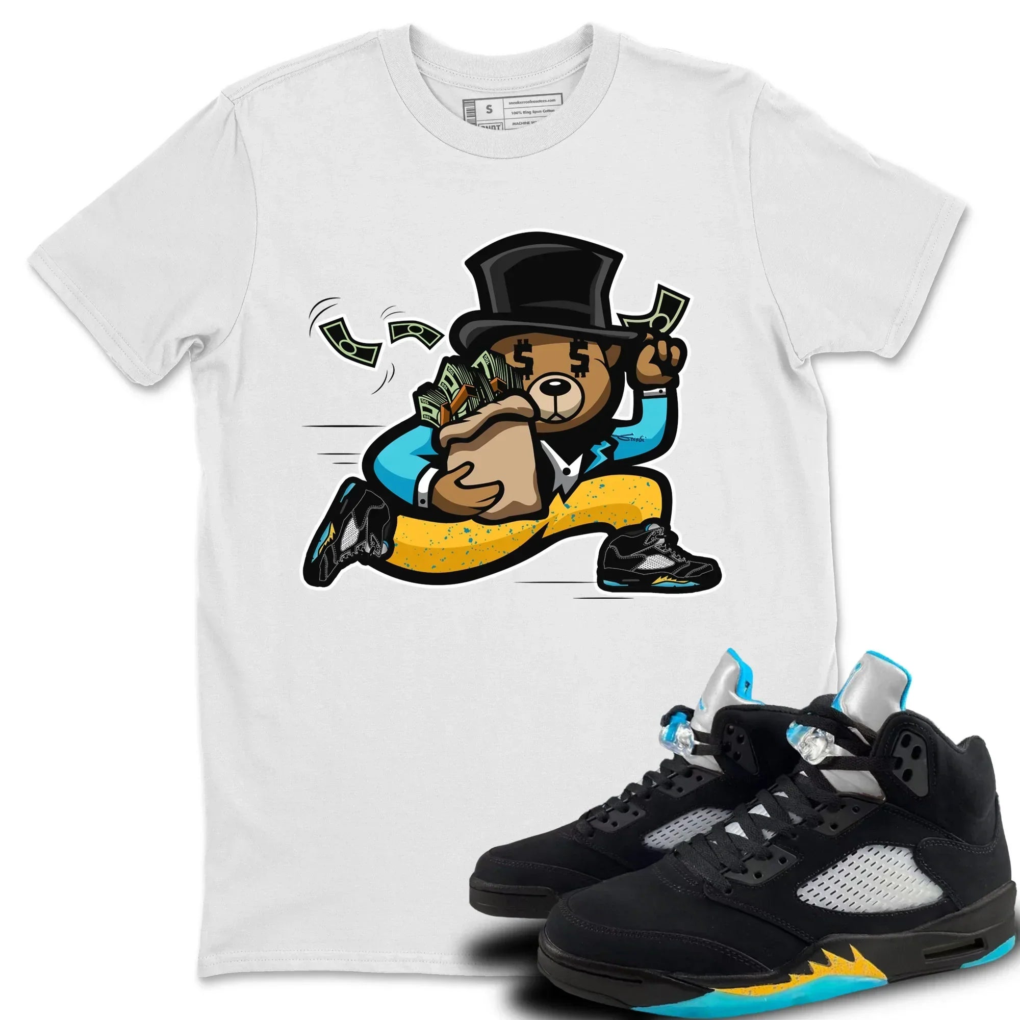 Bear Steals Unisex Tops - Air Jordan 5 Aqua