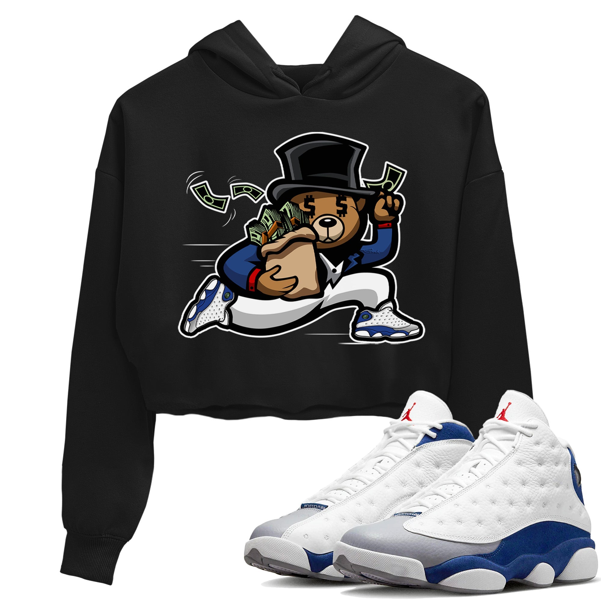 Bear Steals Women's Tops - Air Jordan 13 French Blue