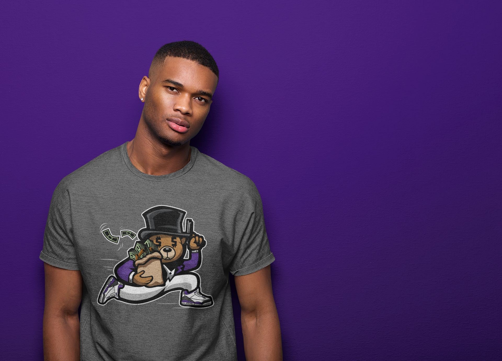 Bear Steals Unisex Tops - Air Jordan 3 Dark Iris