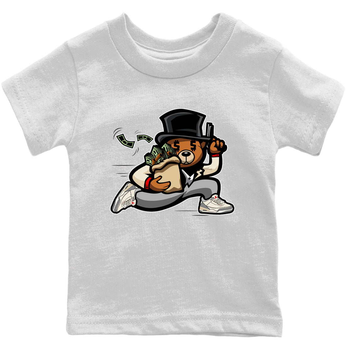 Bear Steals Kids Tops - Air Jordan 3 Muslin