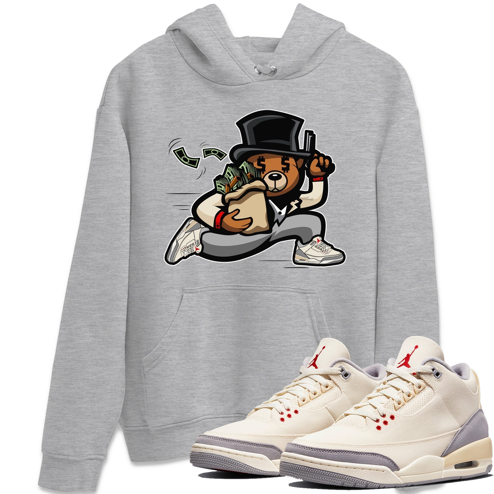 Bear Steals Unisex Tops - Air Jordan 3 Muslin