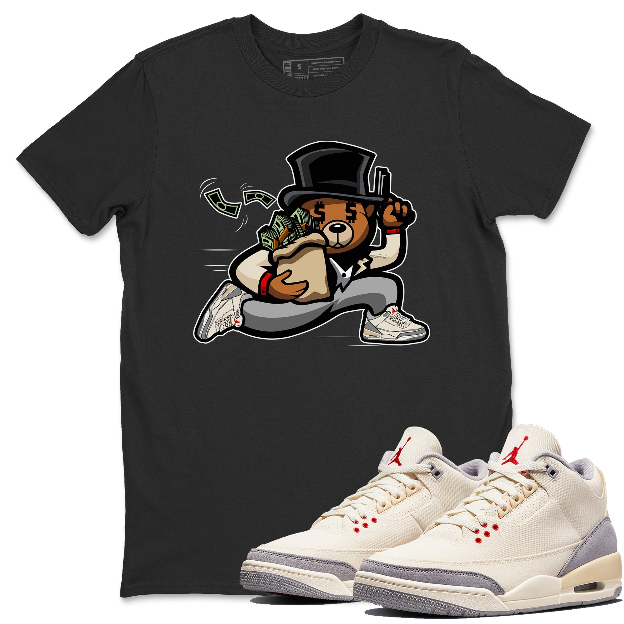 Bear Steals Unisex Tops - Air Jordan 3 Muslin