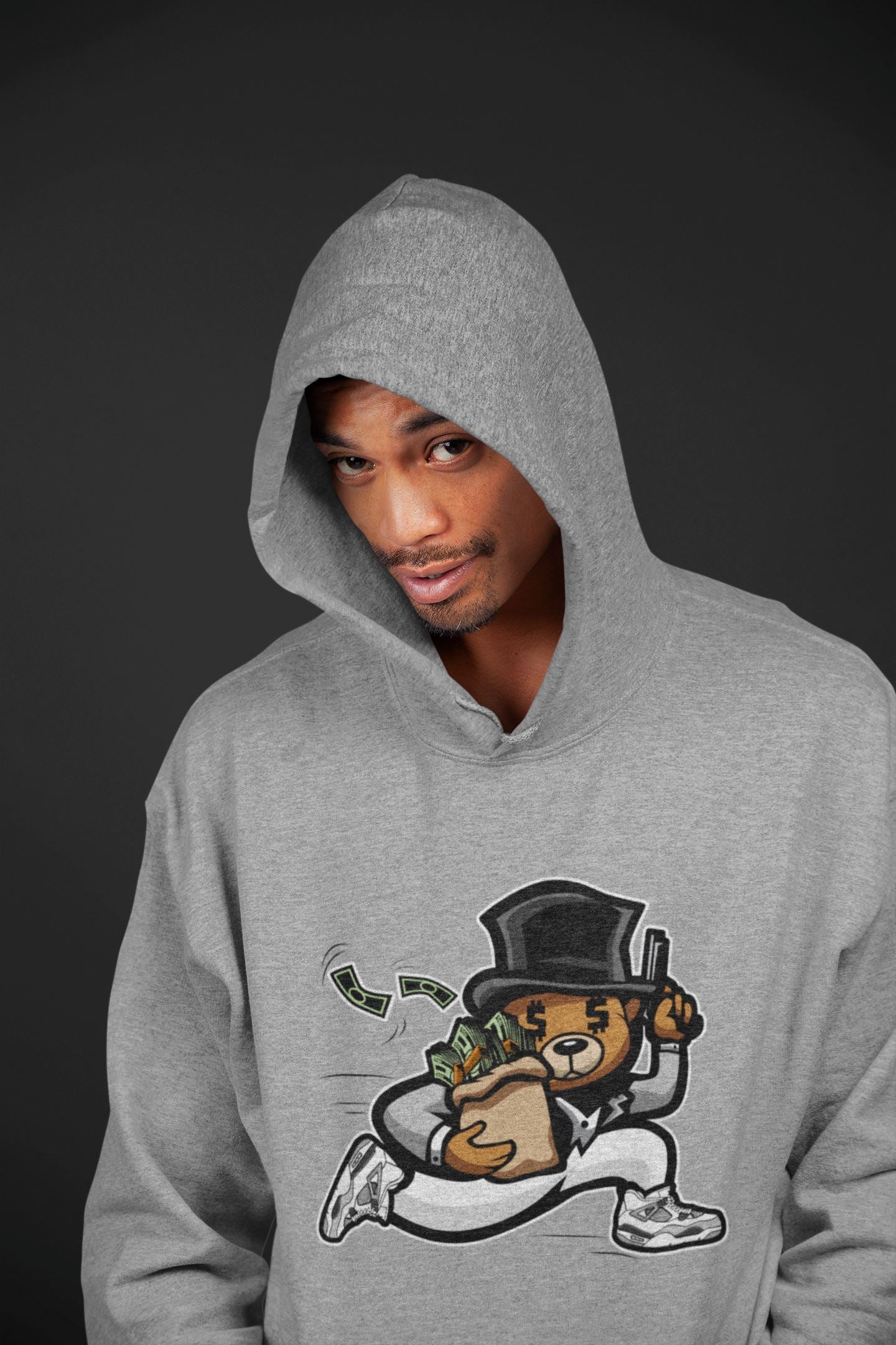 Bear Steals Unisex Tops - Air Jordan 4 Military Black