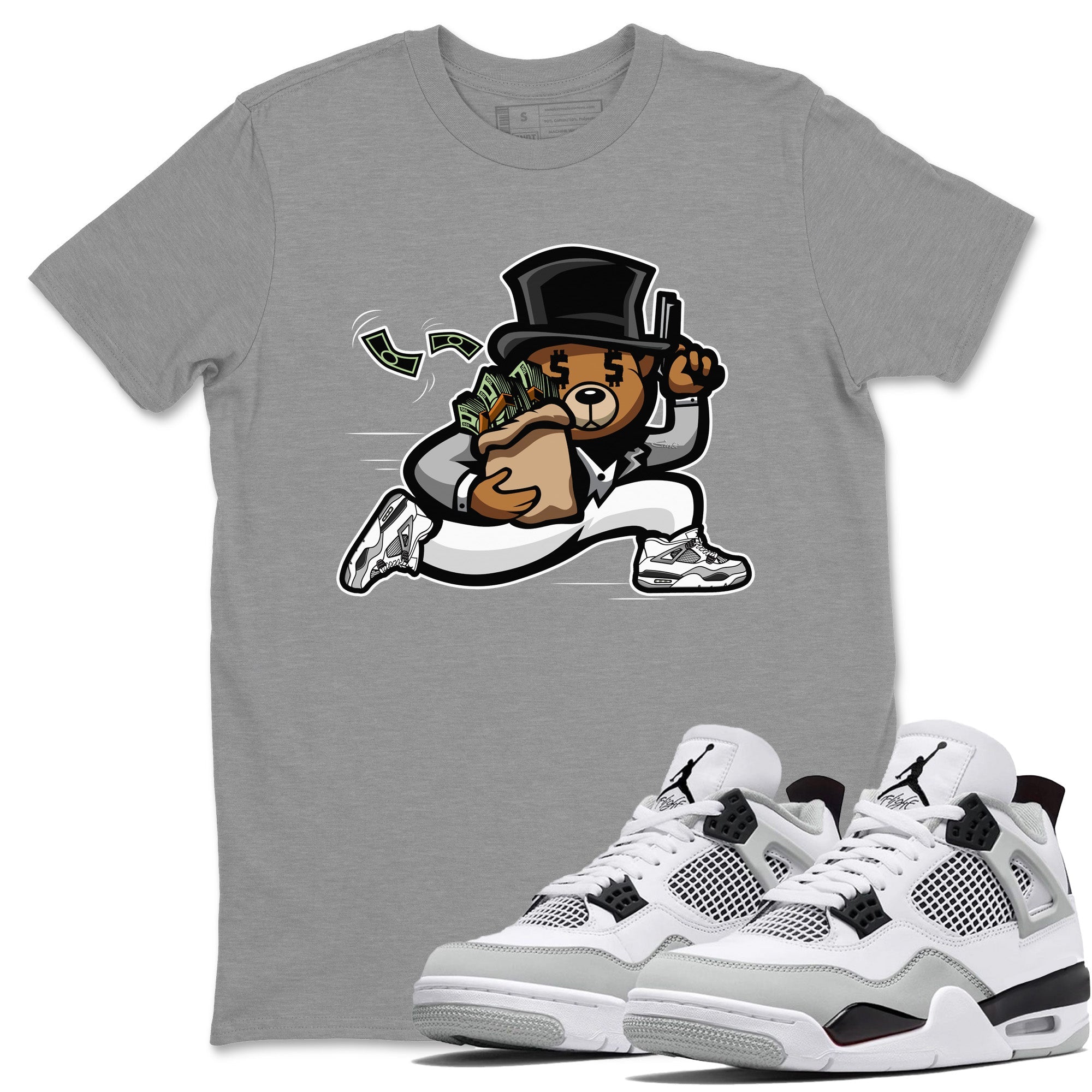 Bear Steals Unisex Tops - Air Jordan 4 Military Black