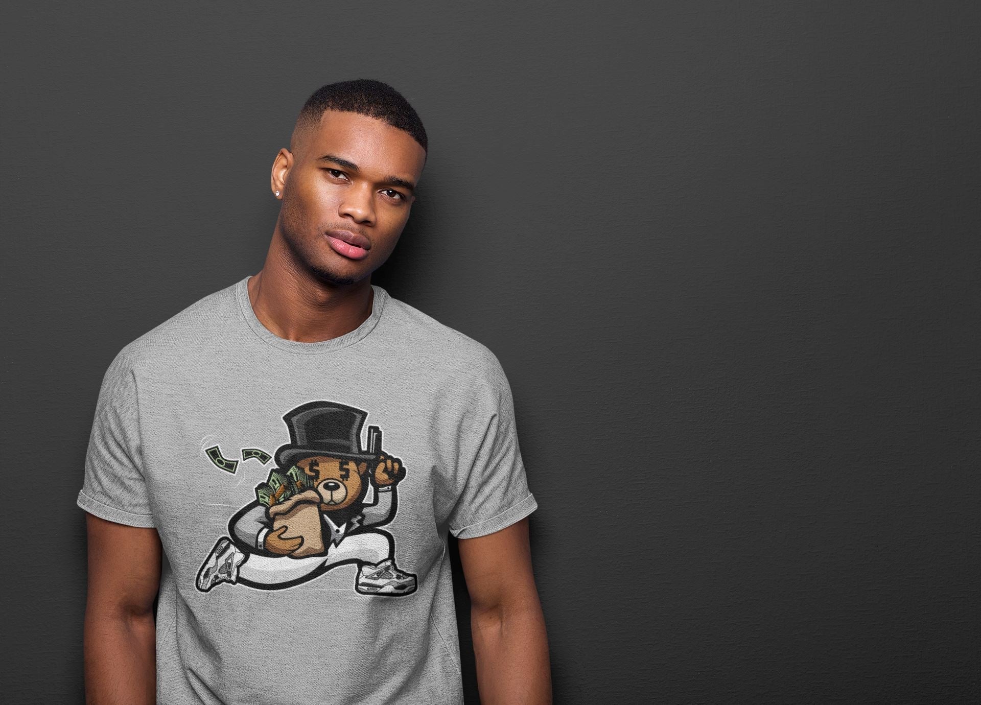 Bear Steals Unisex Tops - Air Jordan 4 Military Black