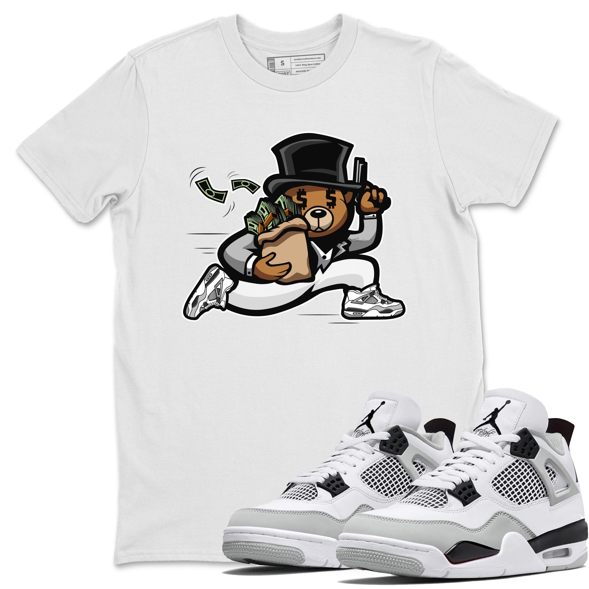 Bear Steals Unisex Tops - Air Jordan 4 Military Black