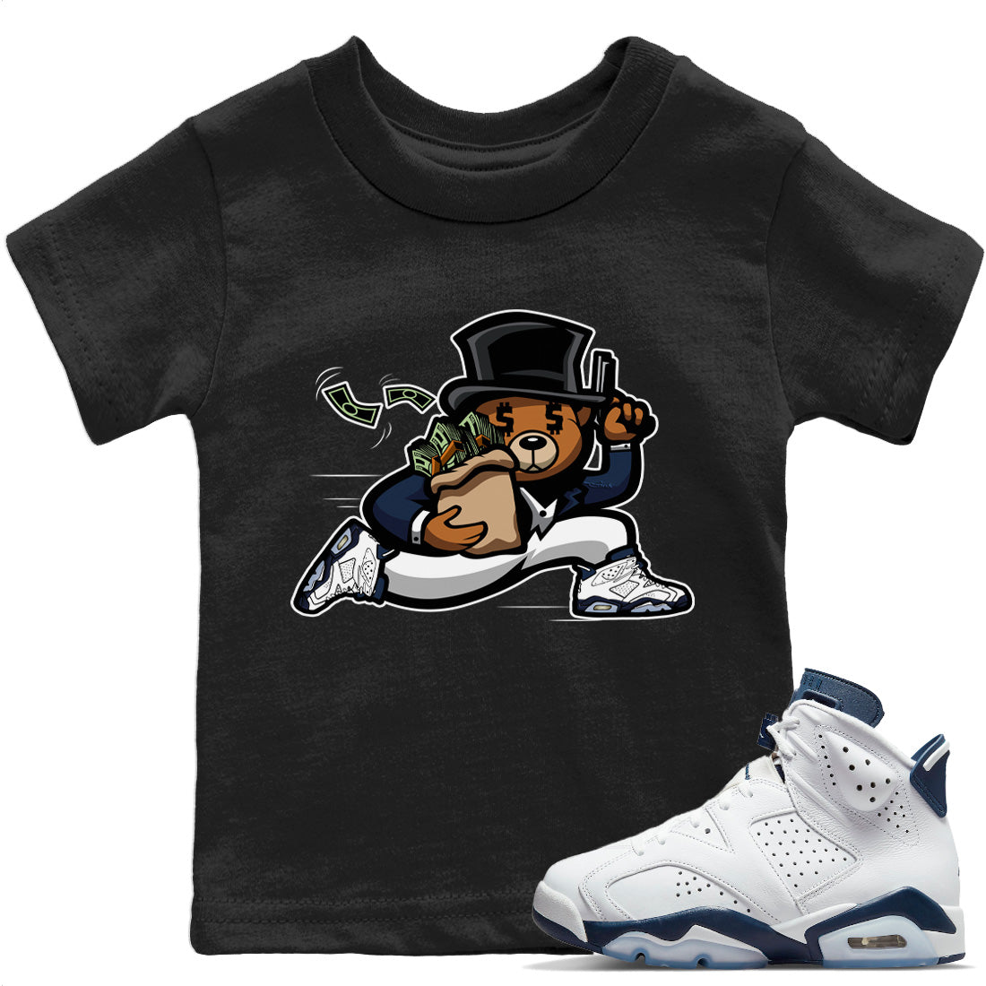 Bear Steals Kids Tops - Air Jordan 6 Midnight Navy