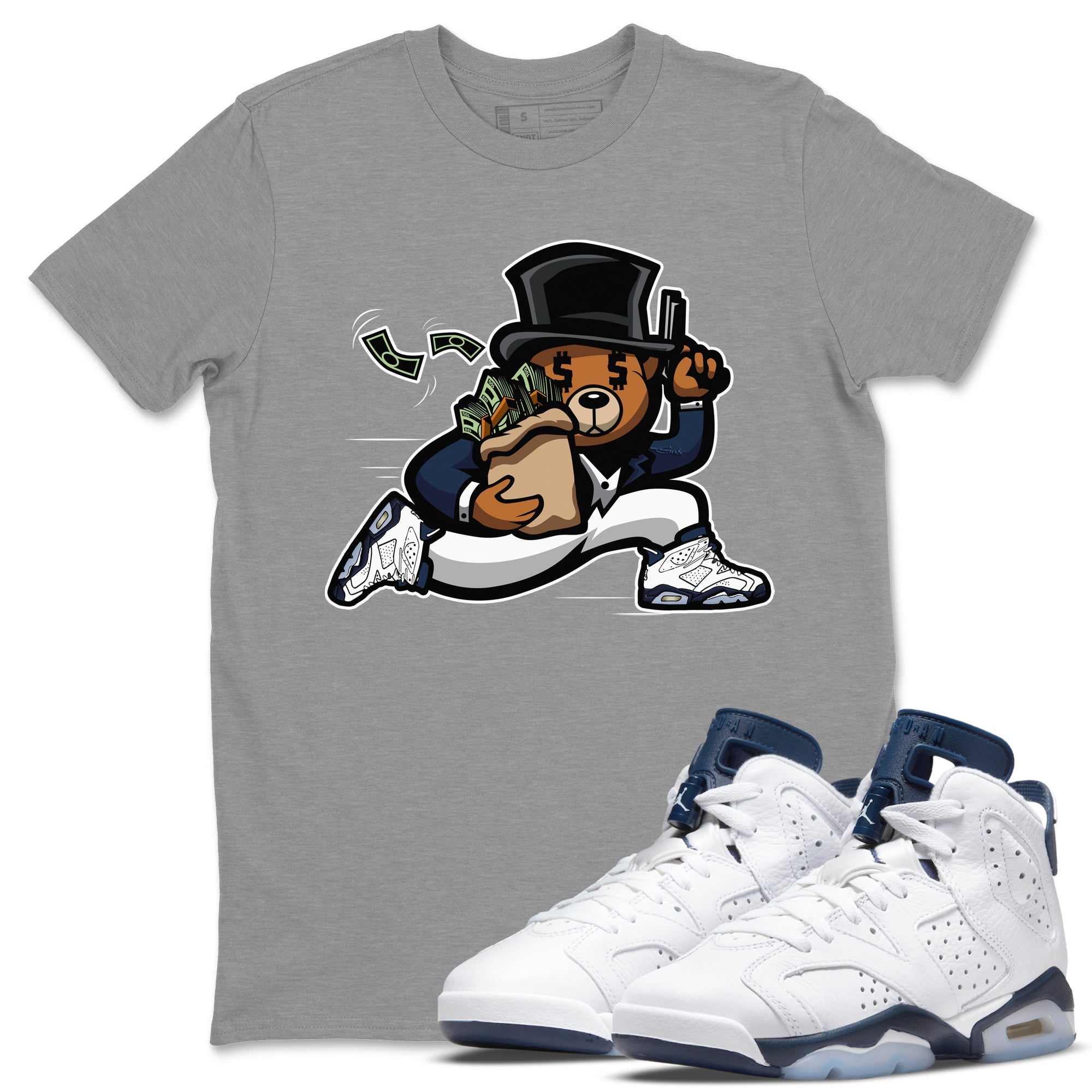 Bear Steals Unisex Tops - Air Jordan 6 Midnight Navy