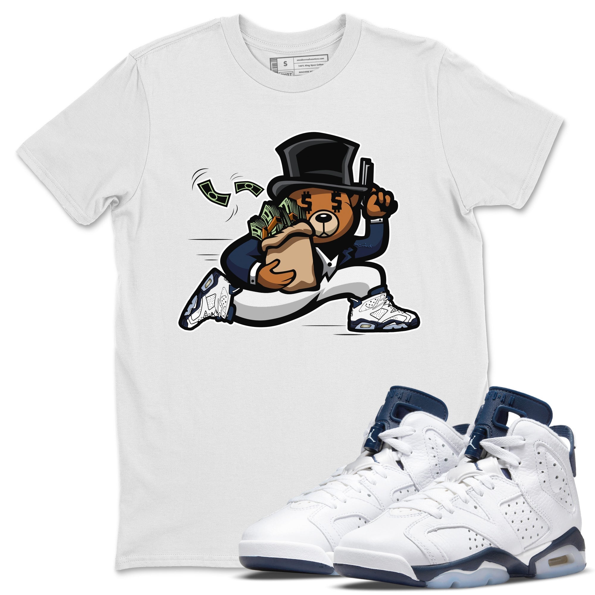 Bear Steals Unisex Tops - Air Jordan 6 Midnight Navy