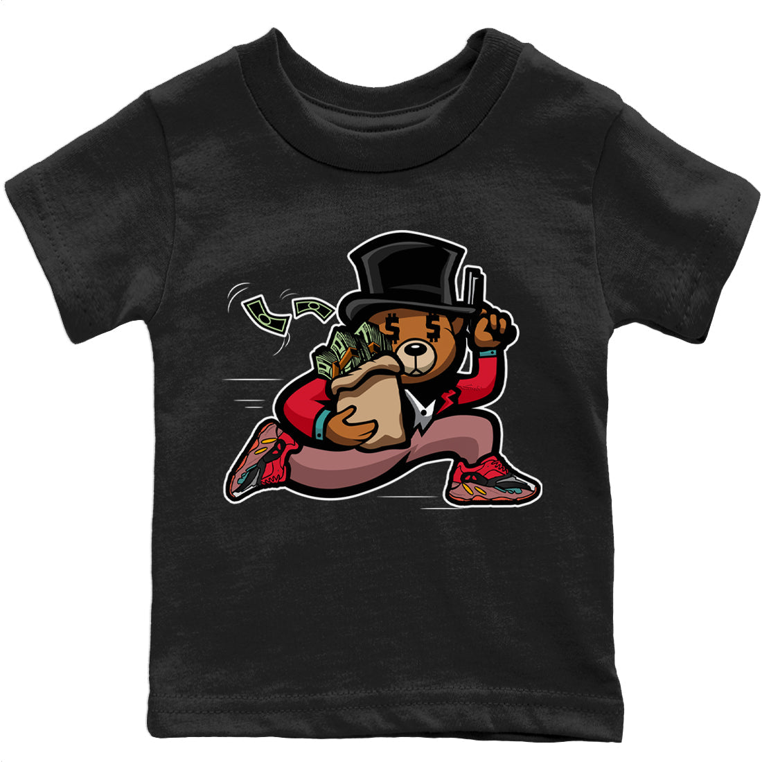 Bear Steals Kids Tops - Yeezy 700 Hi-Res Red