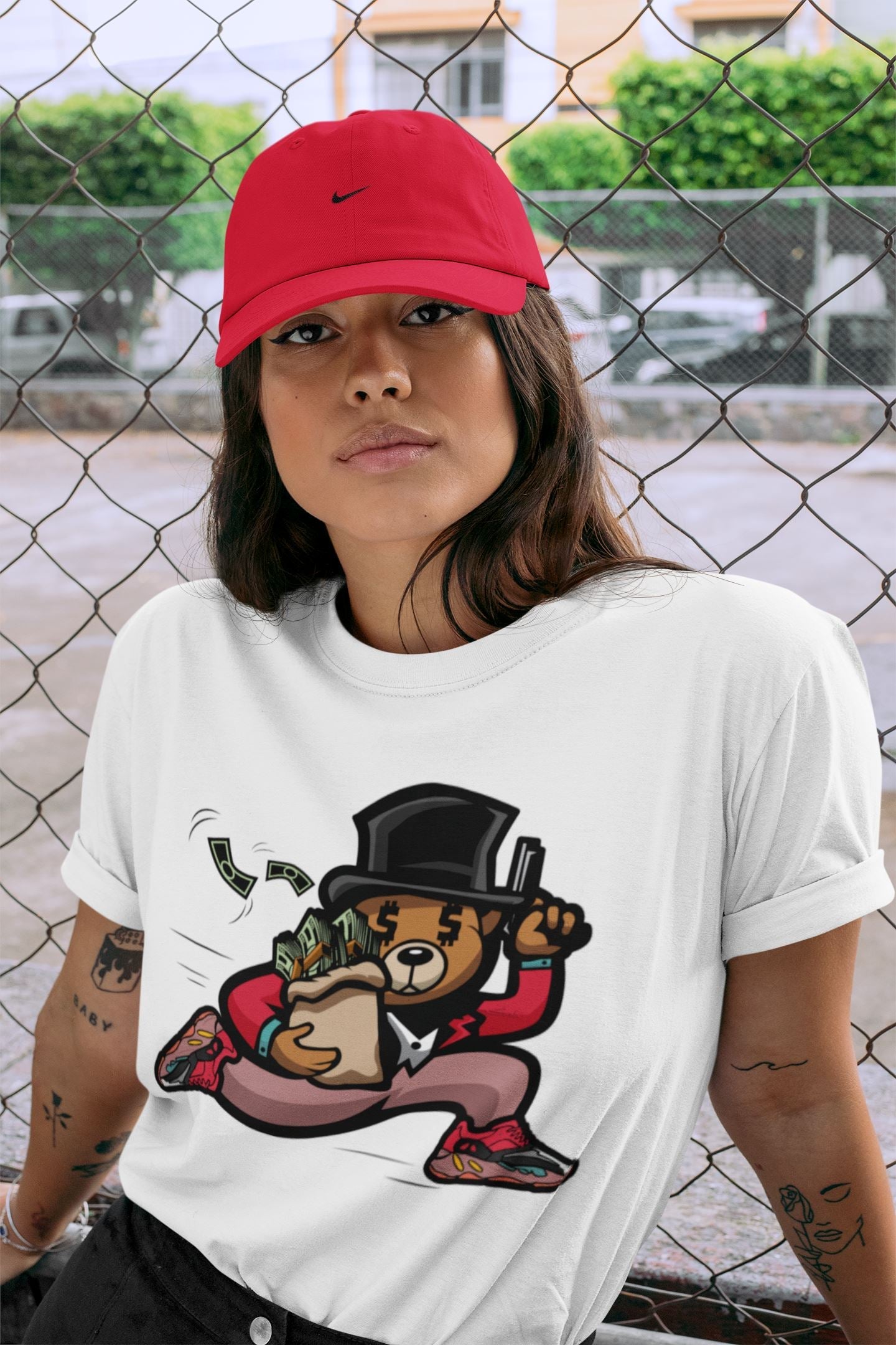 Bear Steals Unisex Tops - Yeezy 700 Hi-Res Red