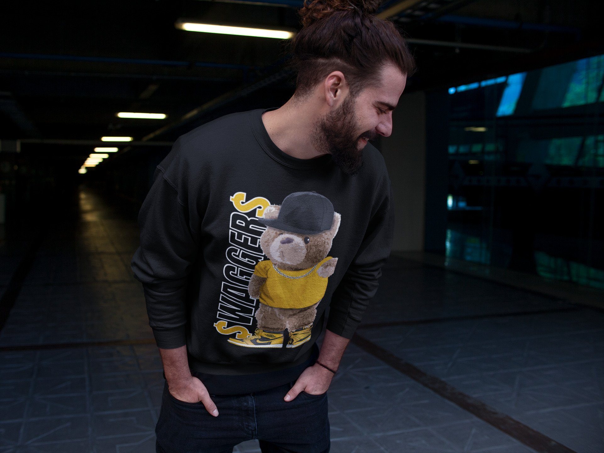 Bear Swaggers Unisex Tops - Air Jordan 1 Pollen