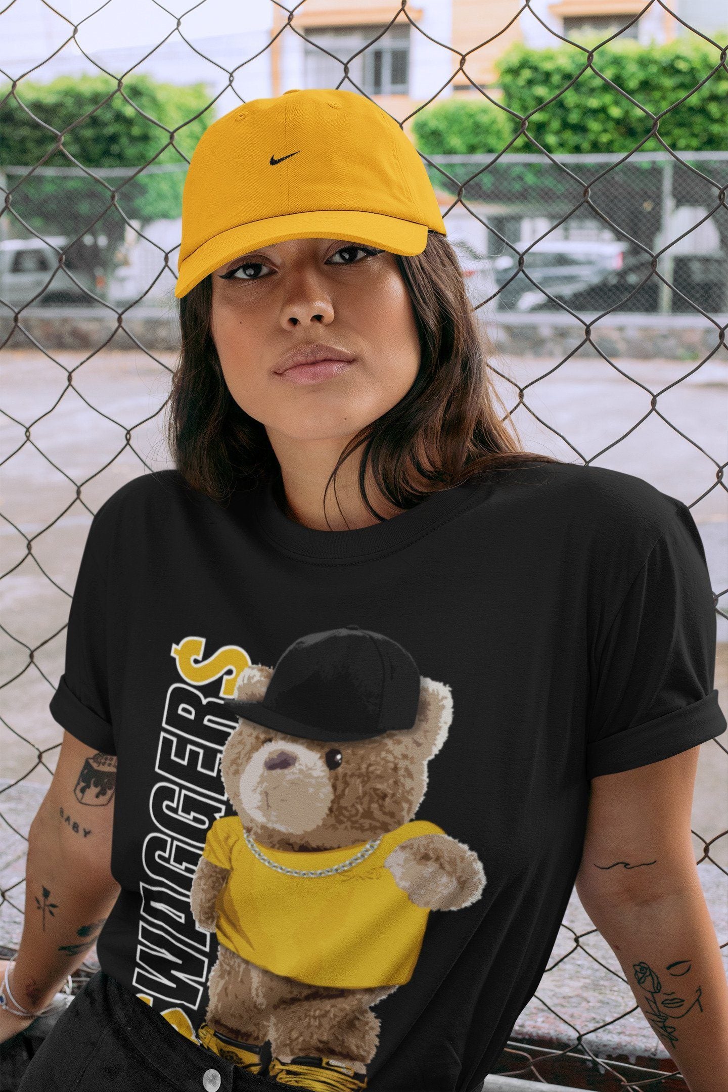 Bear Swaggers Unisex Tops - Air Jordan 1 Pollen