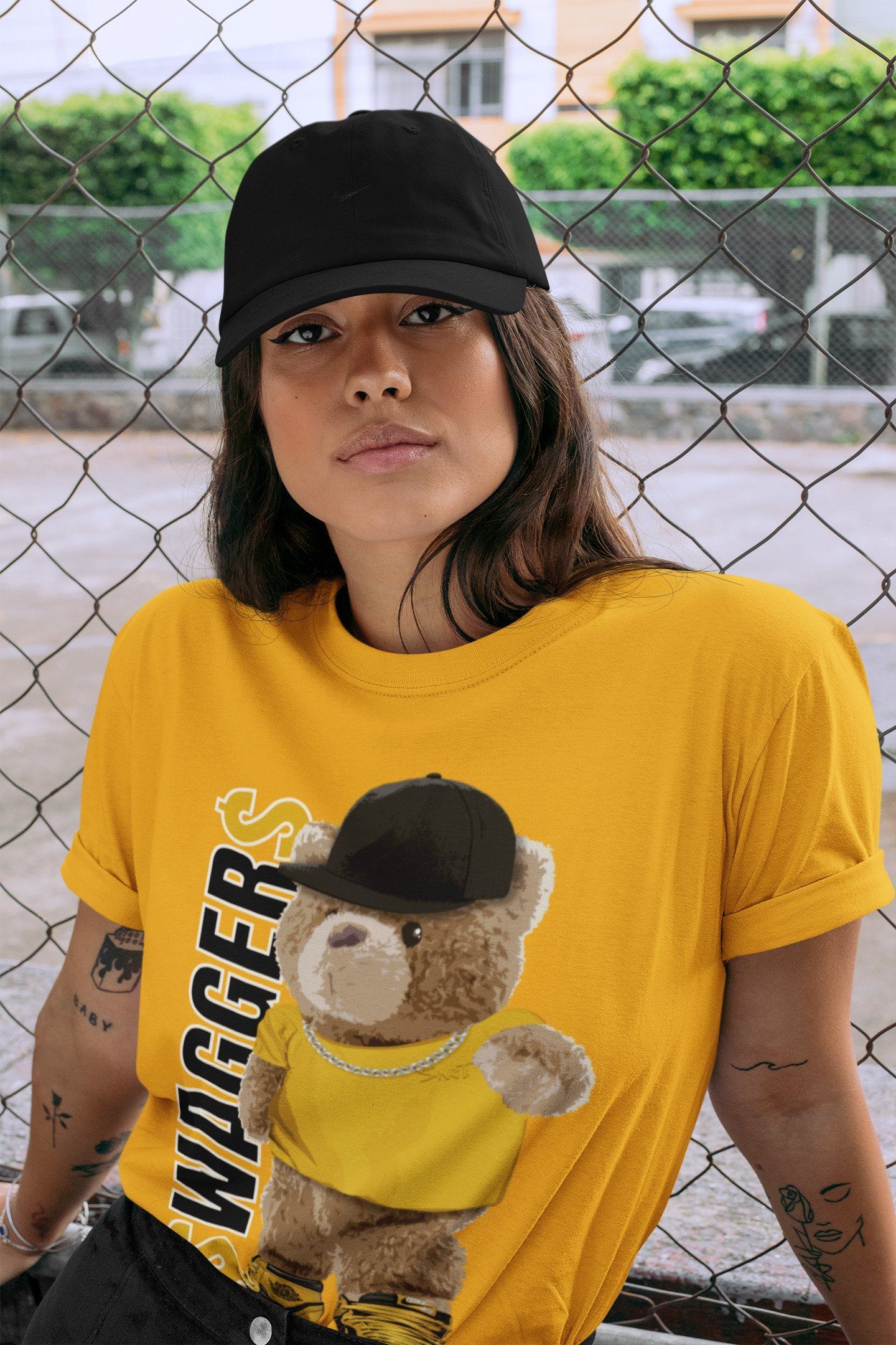 Bear Swaggers Unisex Tops - Air Jordan 1 Pollen