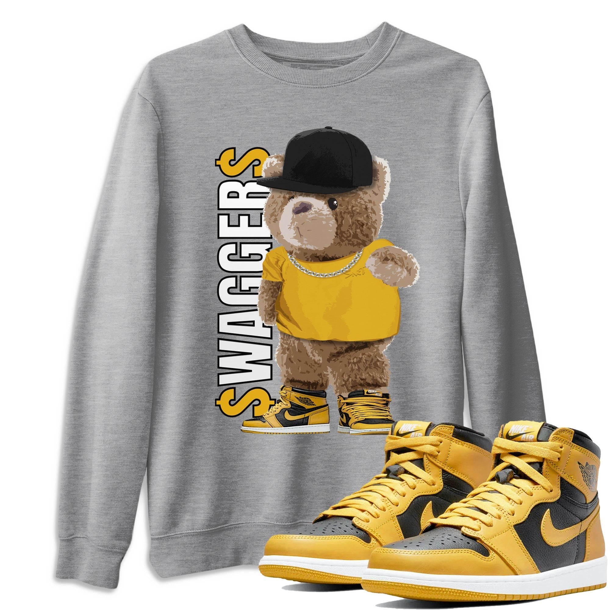 Bear Swaggers Unisex Tops - Air Jordan 1 Pollen