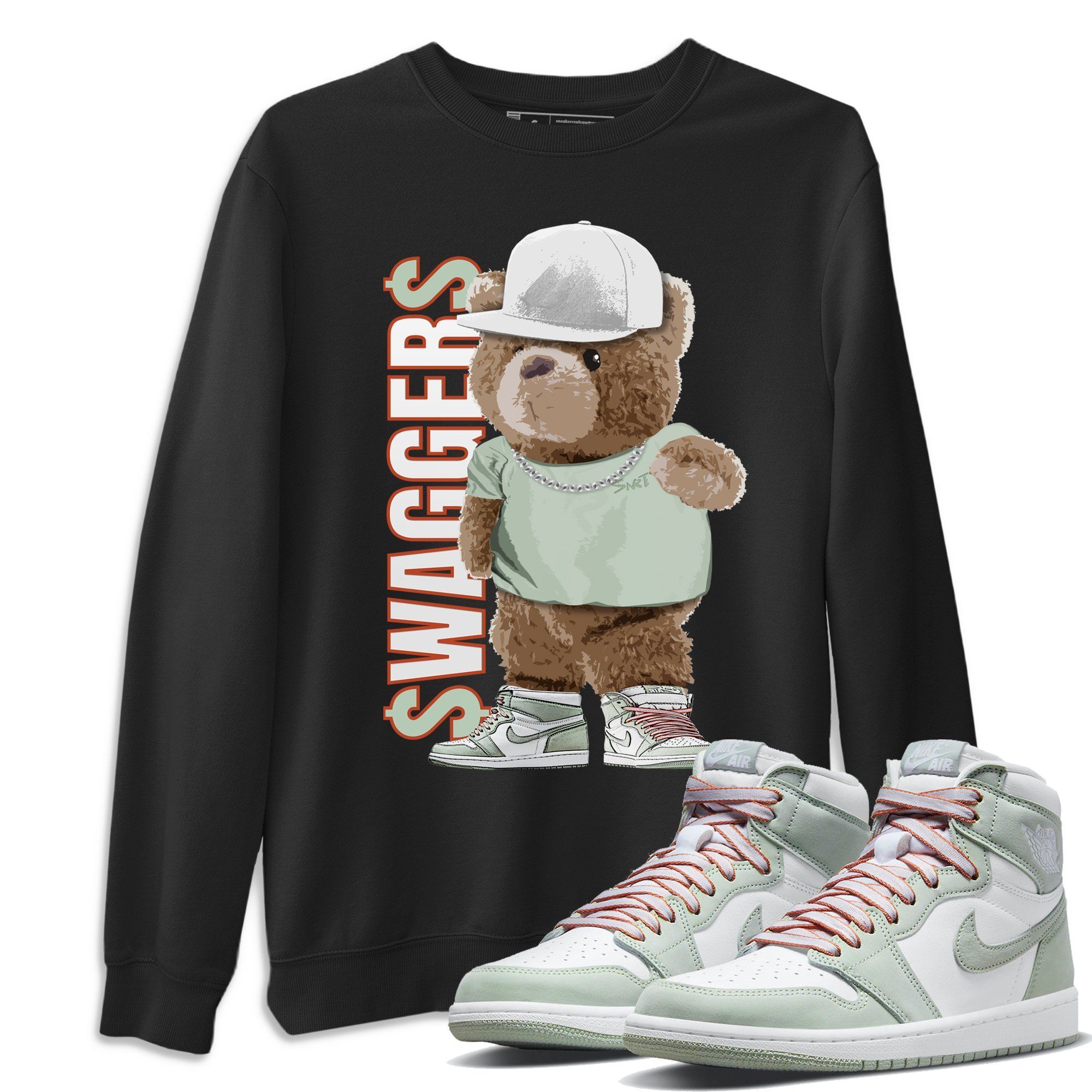 Bear Swaggers Unisex Tops - Air Jordan 1 Seafoam