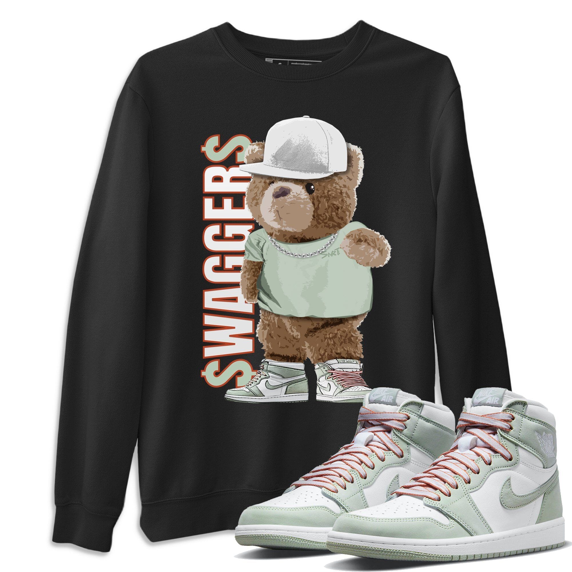 Bear Swaggers Unisex Tops - Air Jordan 1 Seafoam