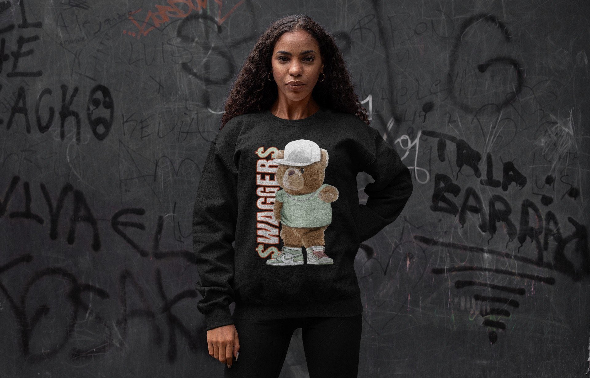 Bear Swaggers Unisex Tops - Air Jordan 1 Seafoam