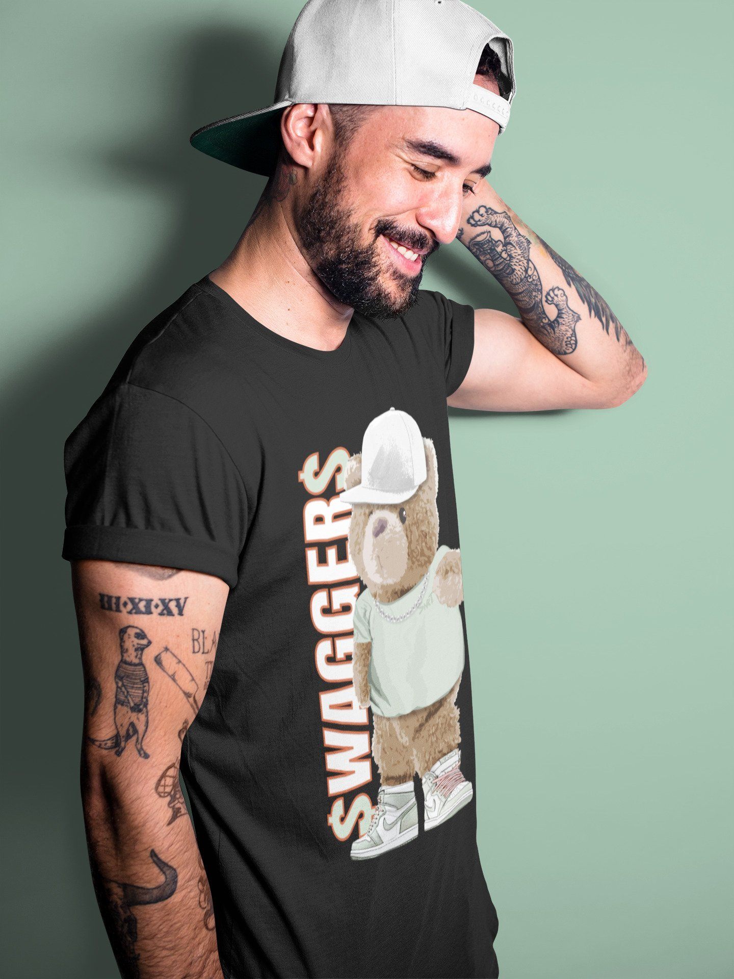Bear Swaggers Unisex Tops - Air Jordan 1 Seafoam
