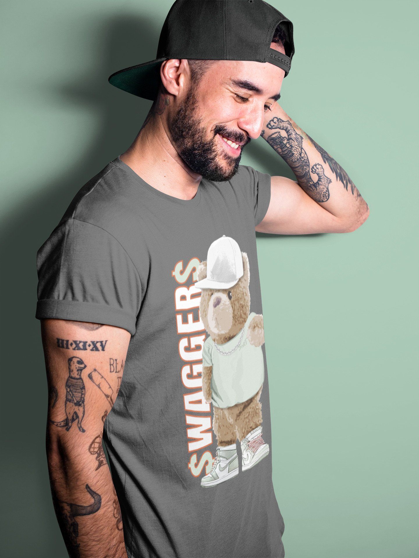 Bear Swaggers Unisex Tops - Air Jordan 1 Seafoam