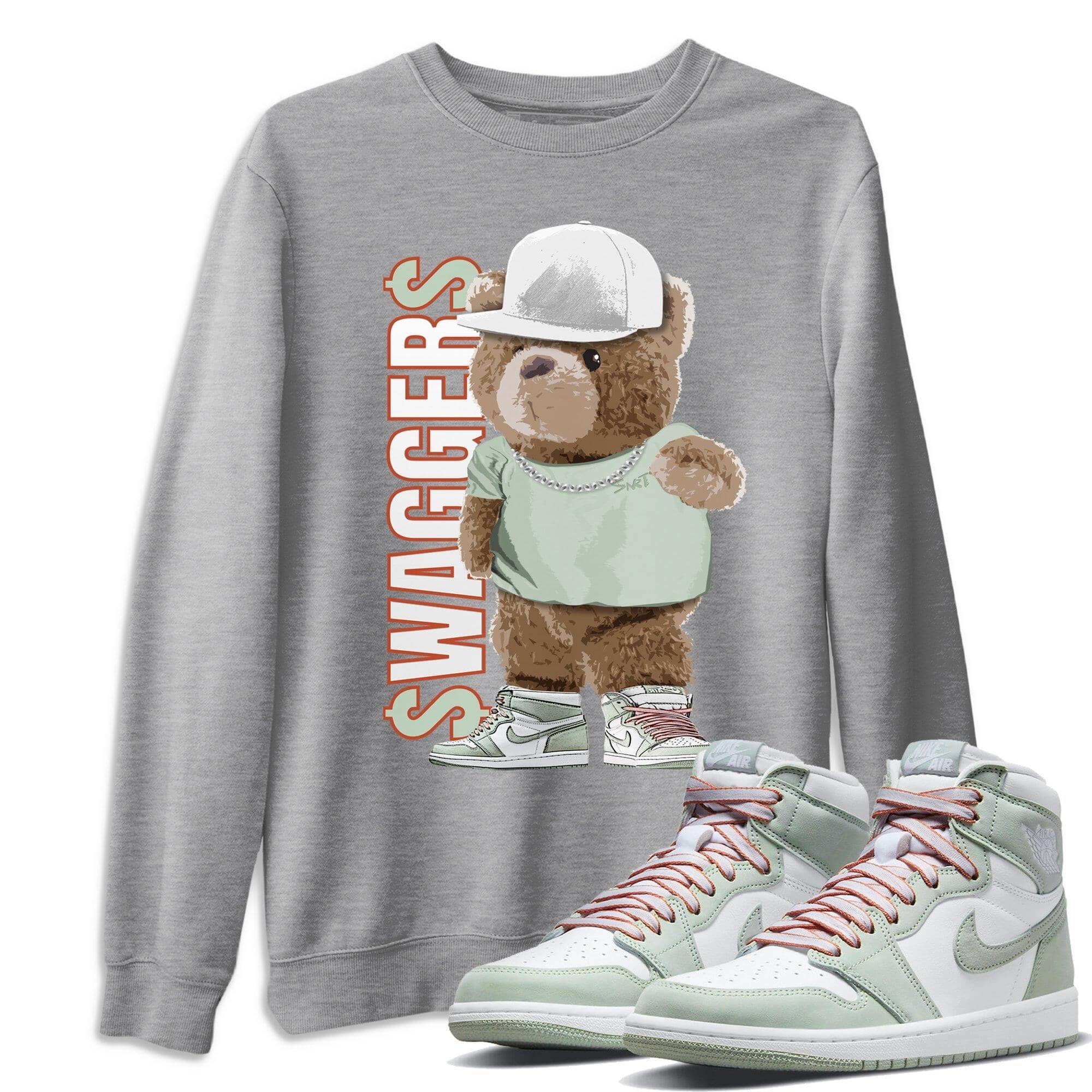 Bear Swaggers Unisex Tops - Air Jordan 1 Seafoam