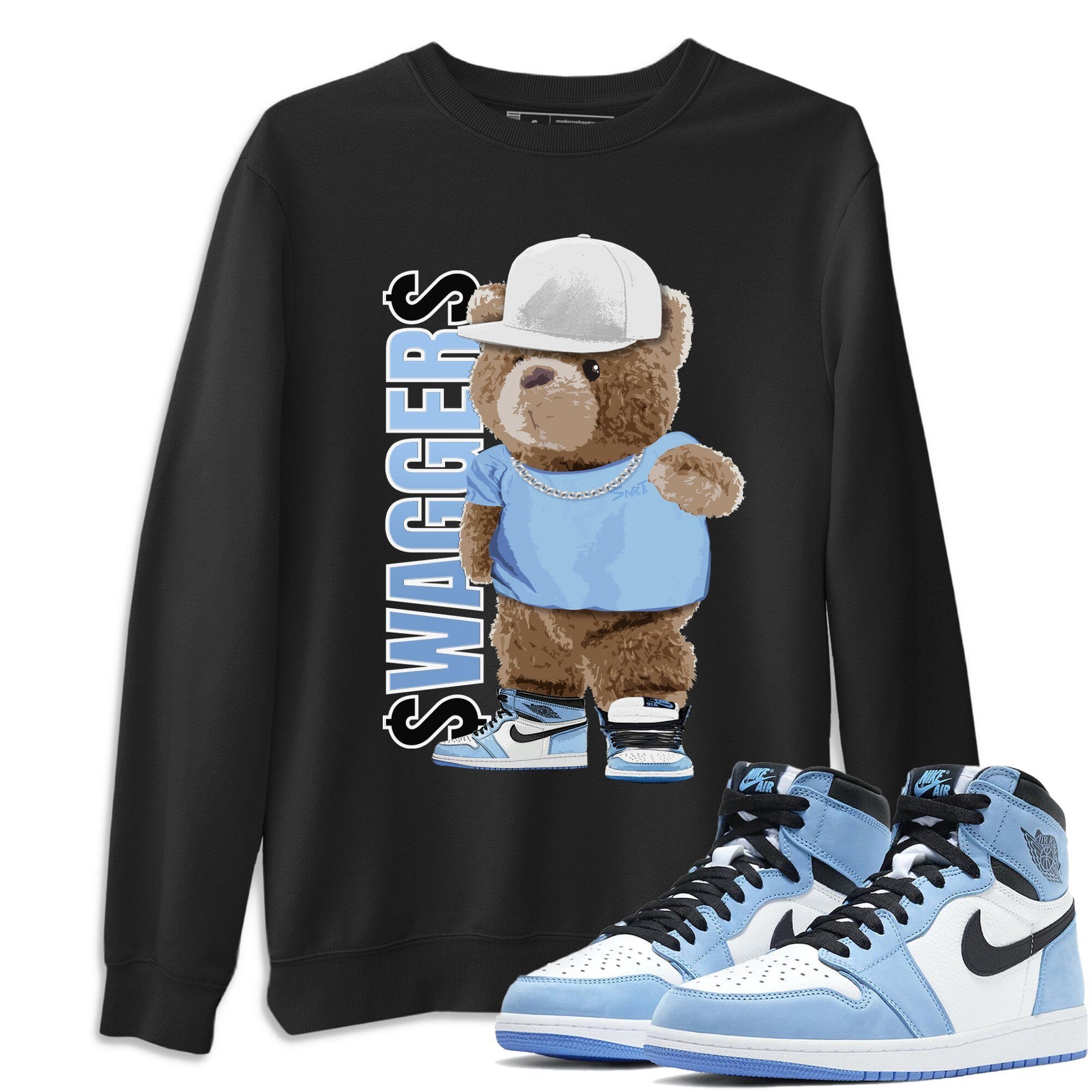 Bear Swaggers Unisex Tops - Air Jordan 1 University Blue