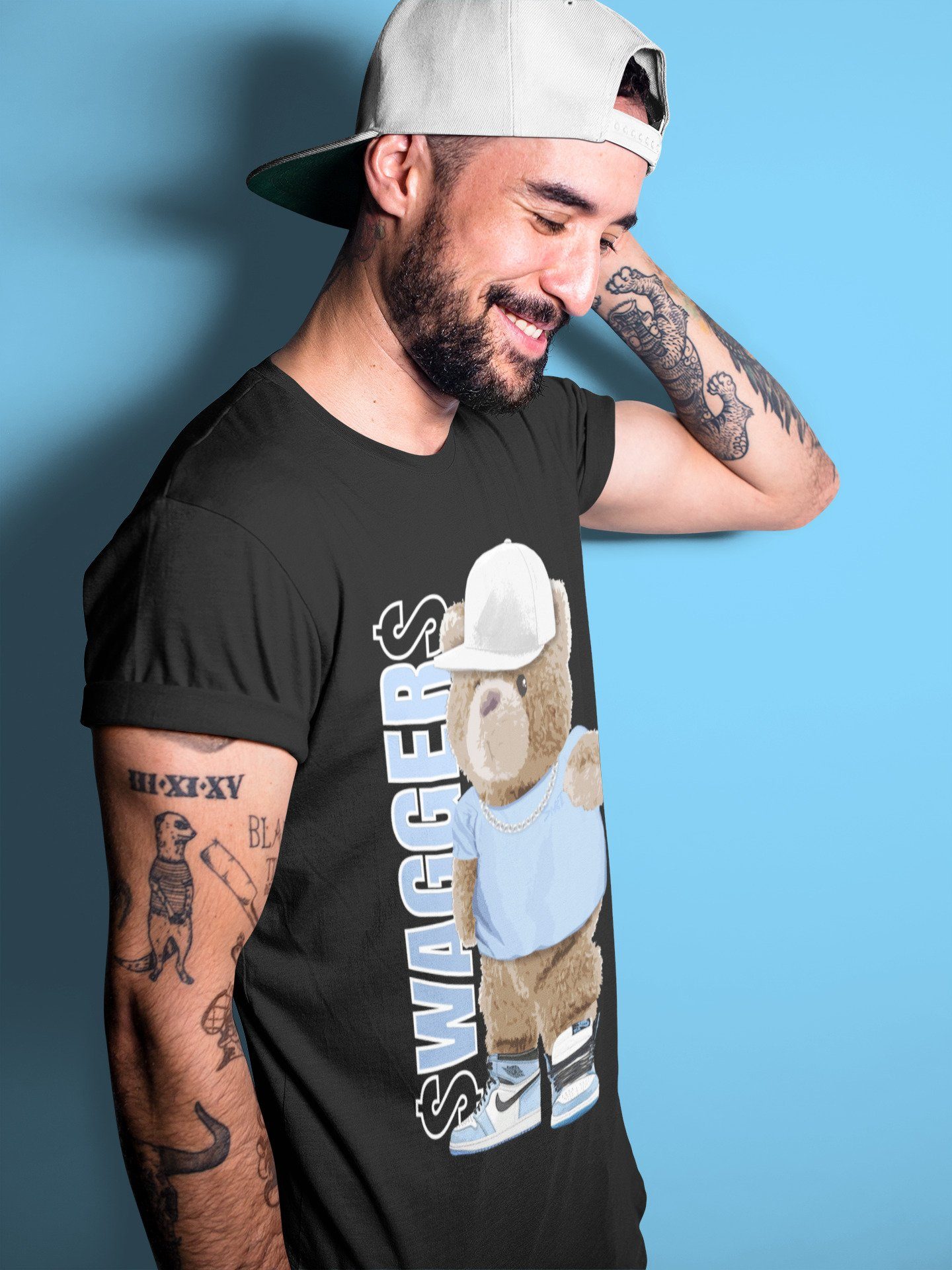 Bear Swaggers Unisex Tops - Air Jordan 1 University Blue