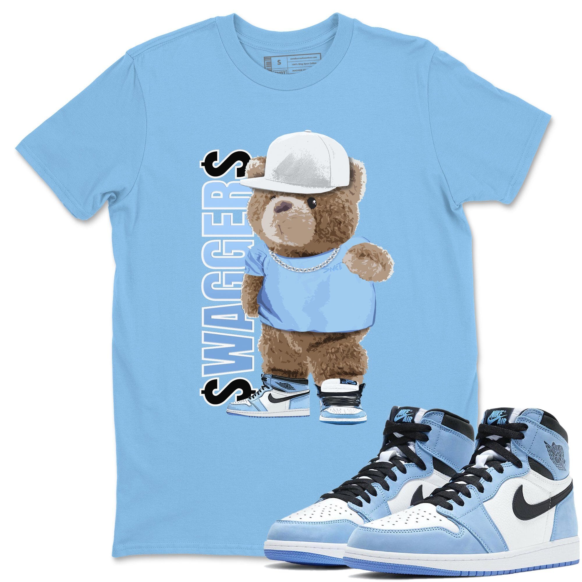 Bear Swaggers Unisex Tops - Air Jordan 1 University Blue
