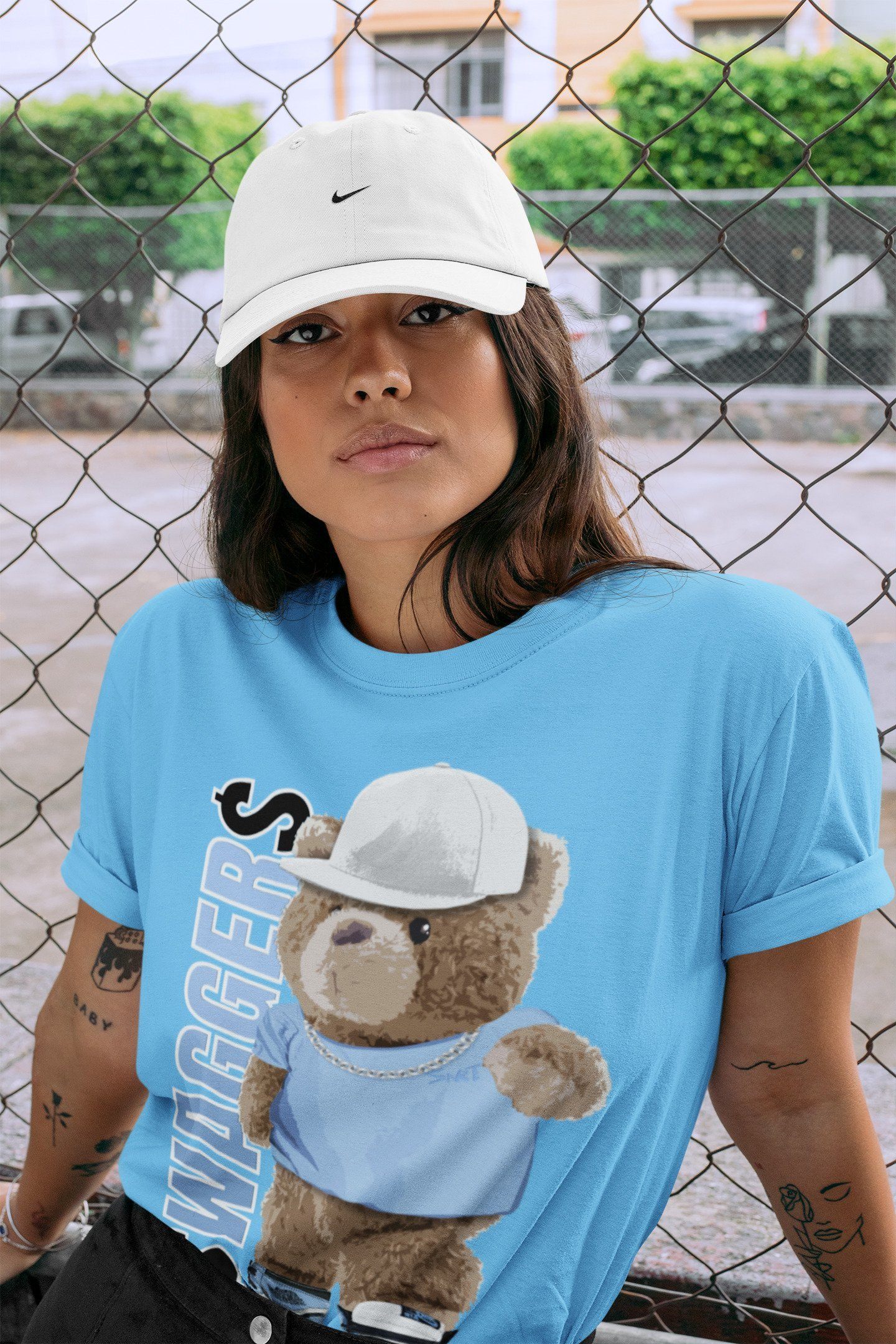 Bear Swaggers Unisex Tops - Air Jordan 1 University Blue