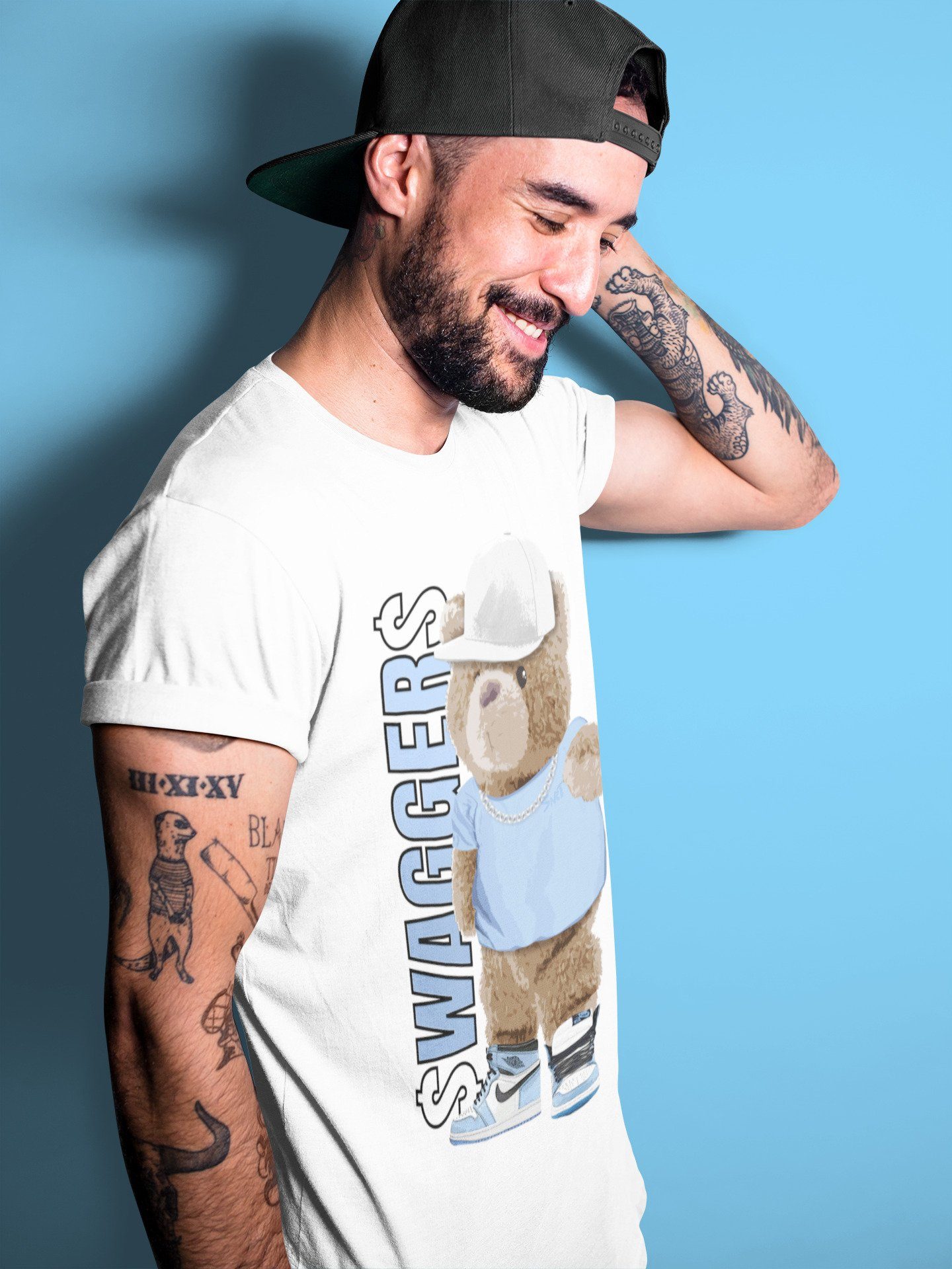 Bear Swaggers Unisex Tops - Air Jordan 1 University Blue