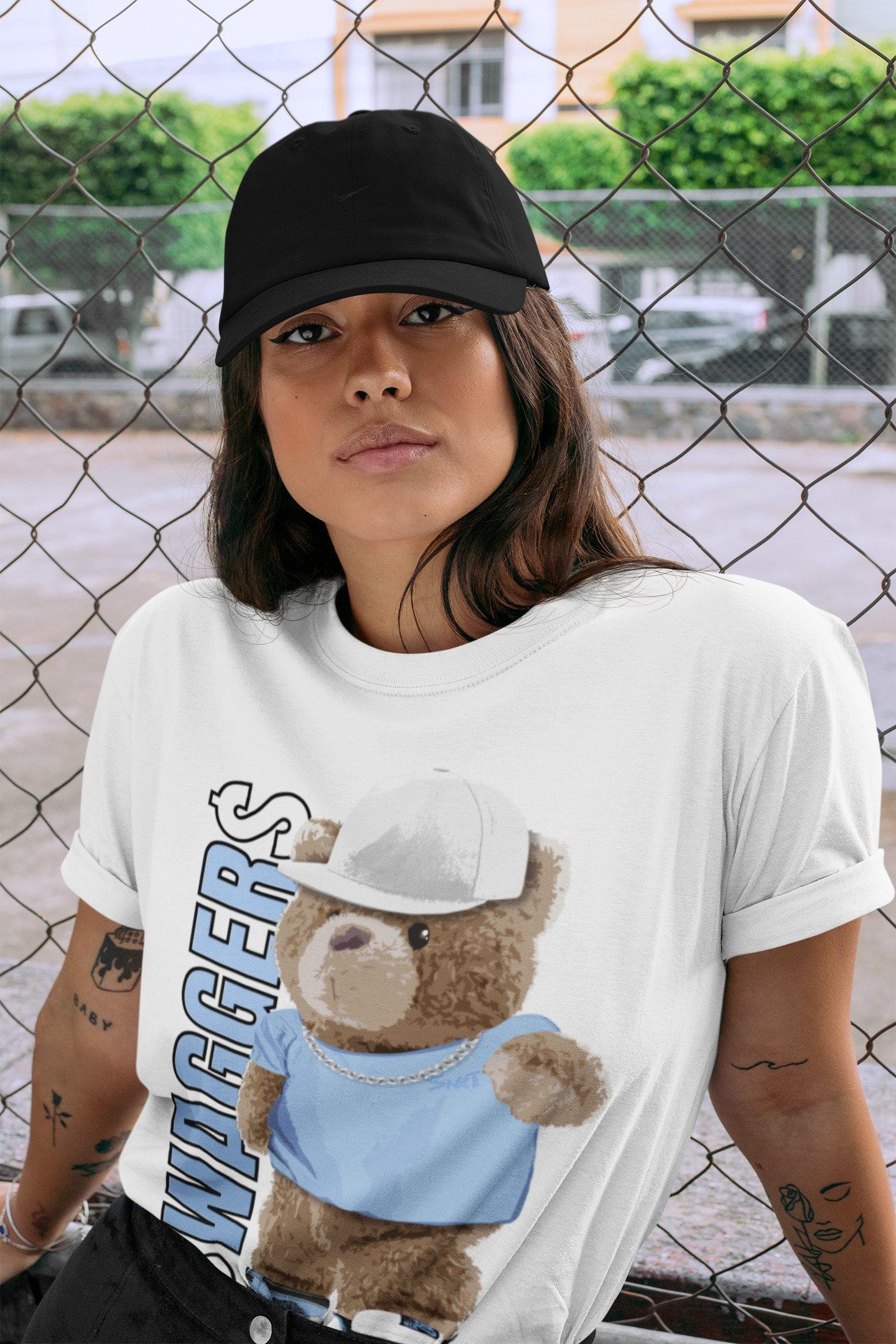 Bear Swaggers Unisex Tops - Air Jordan 1 University Blue