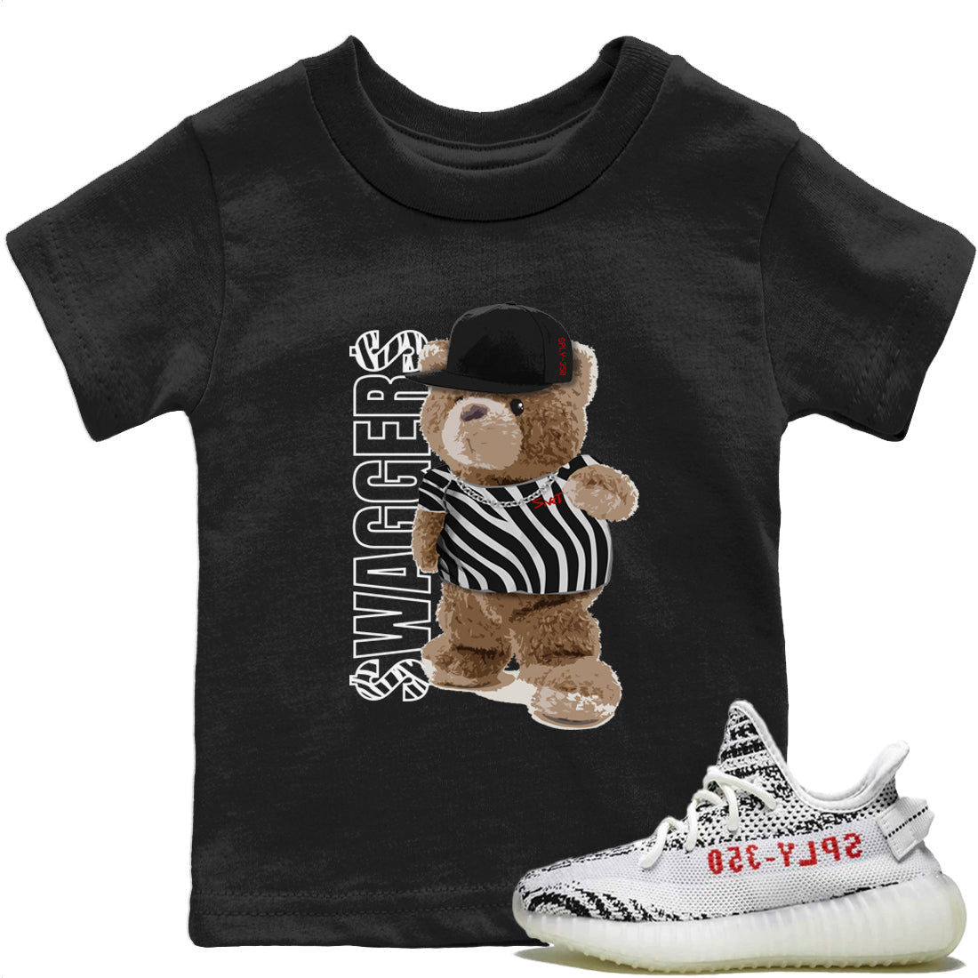 Bear Swaggers Kids Tops - Yeezy 350 Zebra