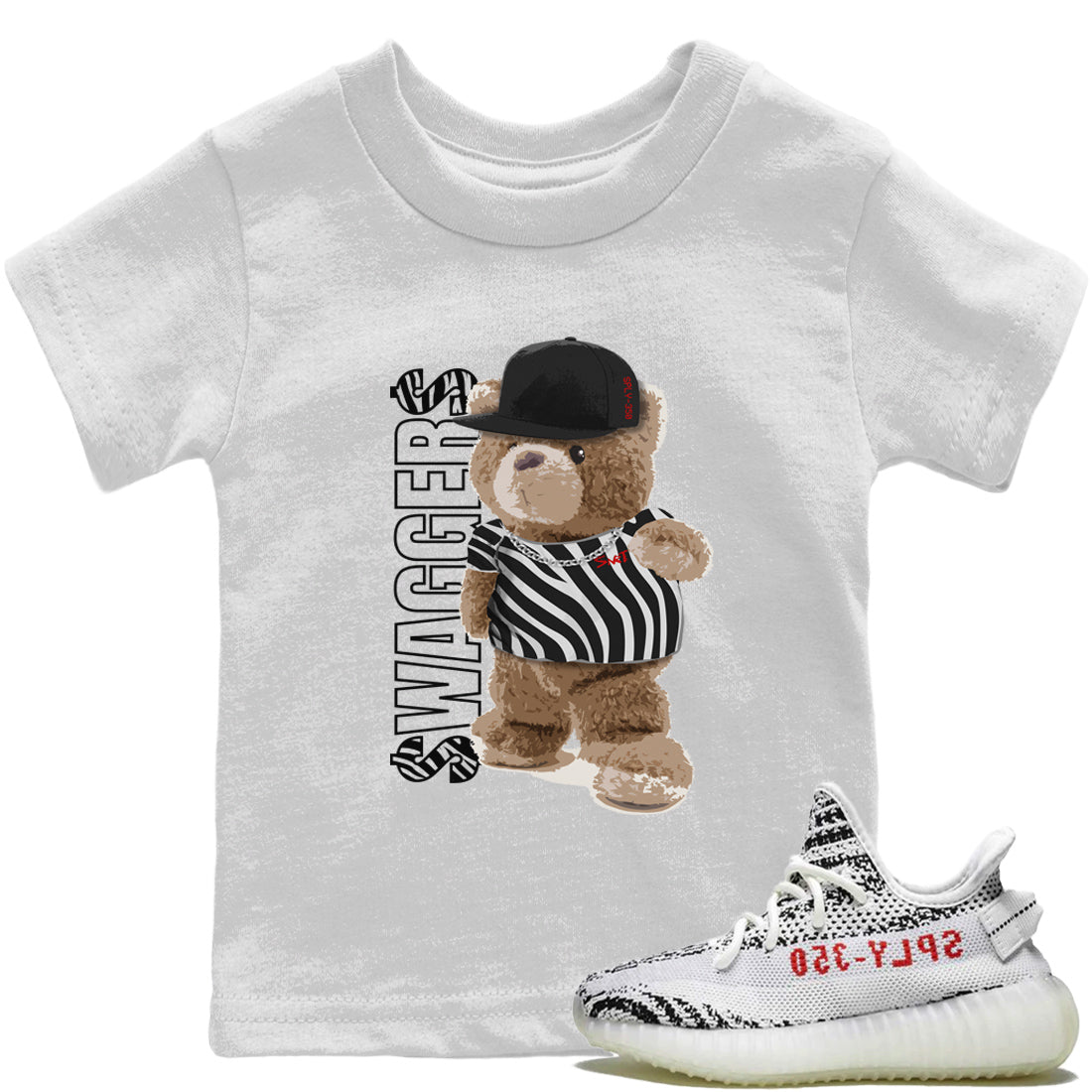 Bear Swaggers Kids Tops - Yeezy 350 Zebra