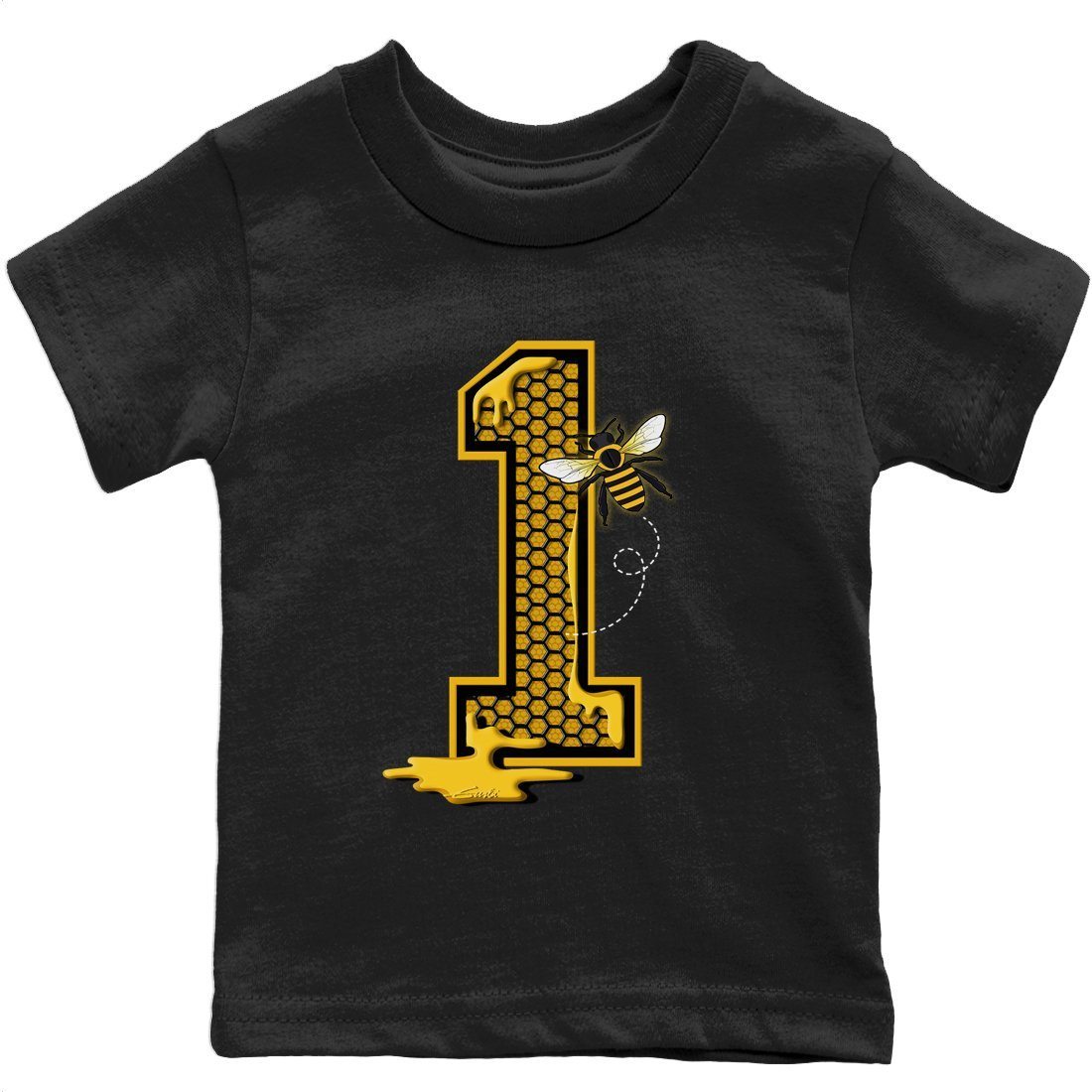 Bees Number 1 Kids Tops - Air Jordan 1 Pollen