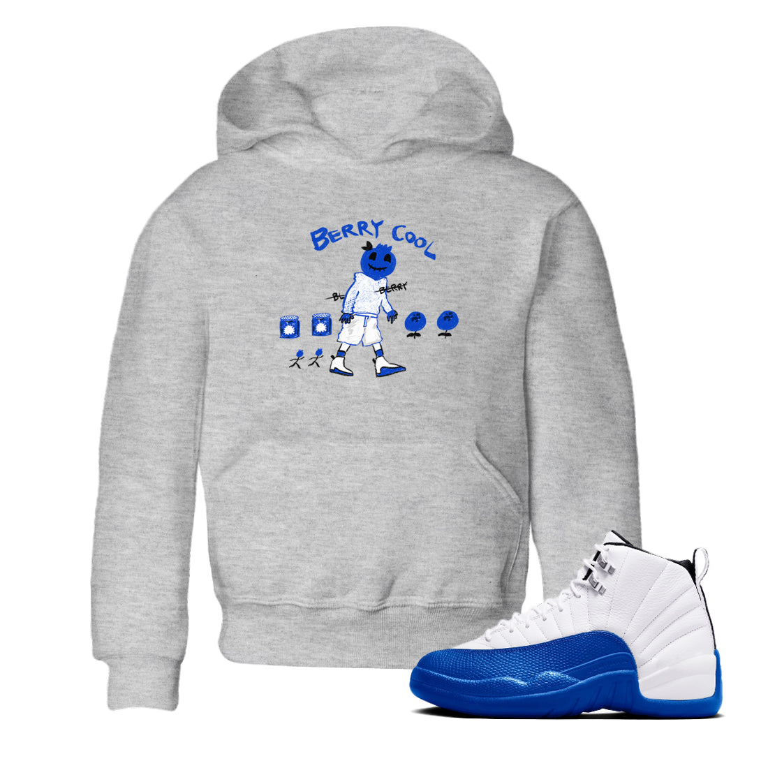 Berry Cool snkmatch Tees Kids - Air Jordan 12 Blueberry