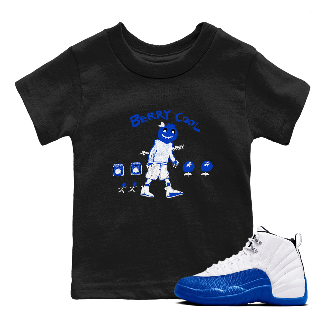 Berry Cool snkmatch Tees Kids - Air Jordan 12 Blueberry