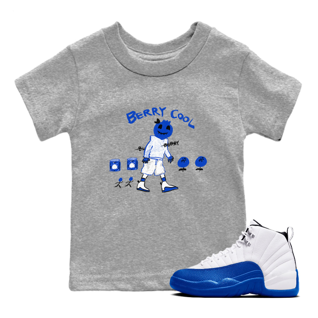 Berry Cool snkmatch Tees Kids - Air Jordan 12 Blueberry