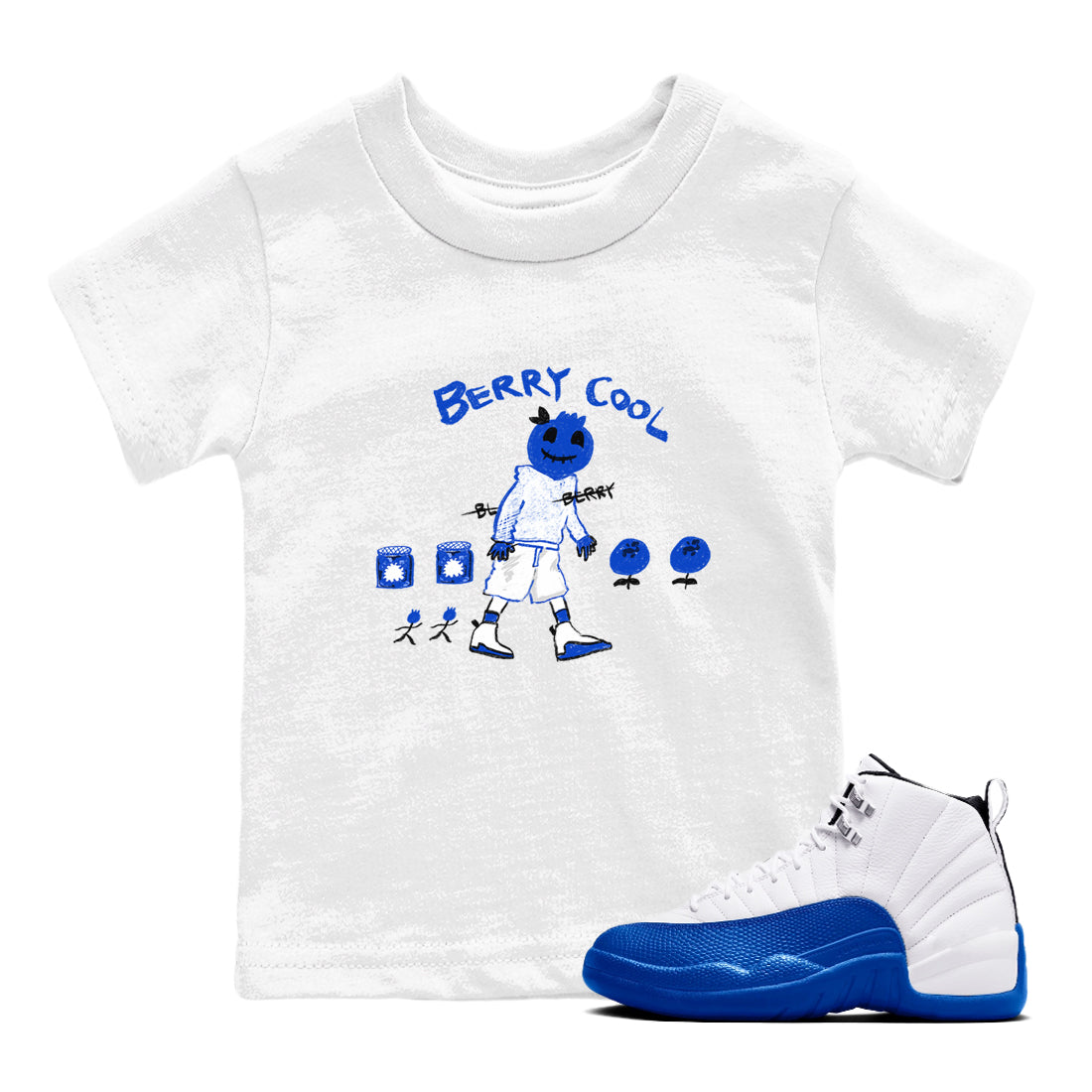 Berry Cool snkmatch Tees Kids - Air Jordan 12 Blueberry