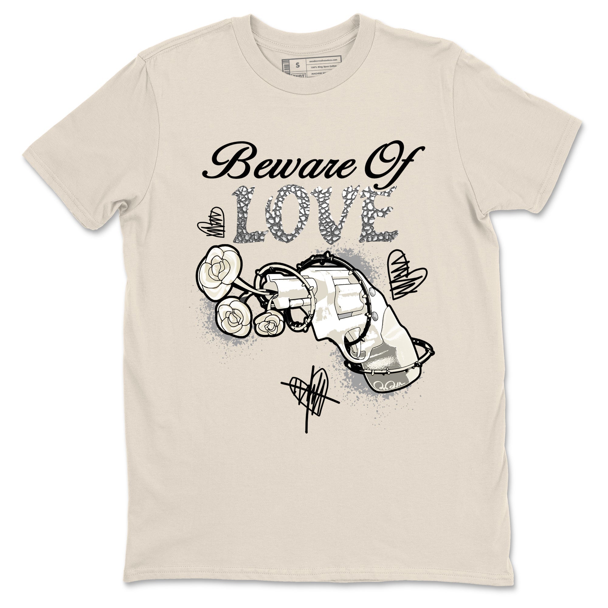 Beware Of Love snkmatch Tees - Air Jordan 3 Sail and Cement Grey