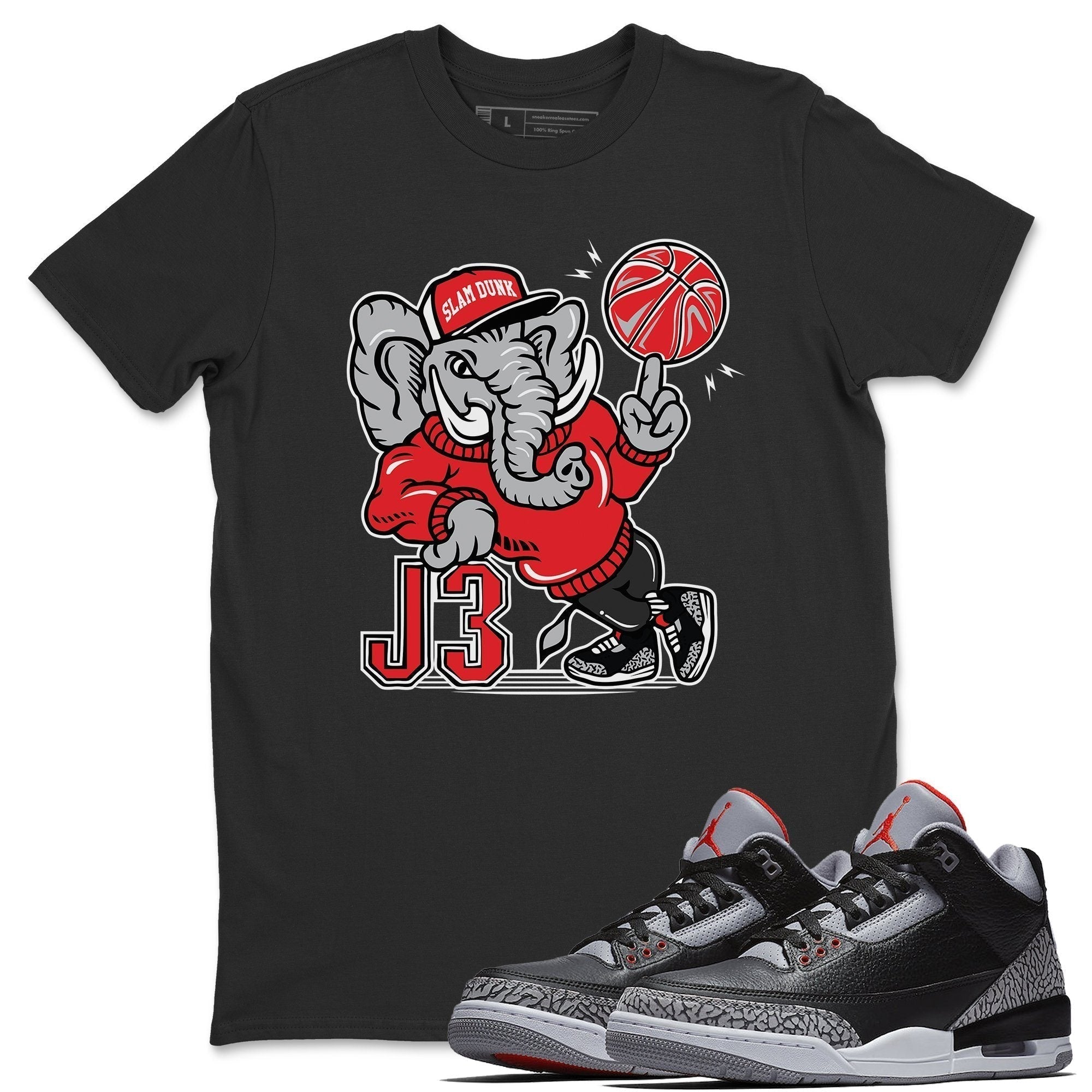 AJ3 Elephant Unisex Tops - Air Jordan 3 Black Cement