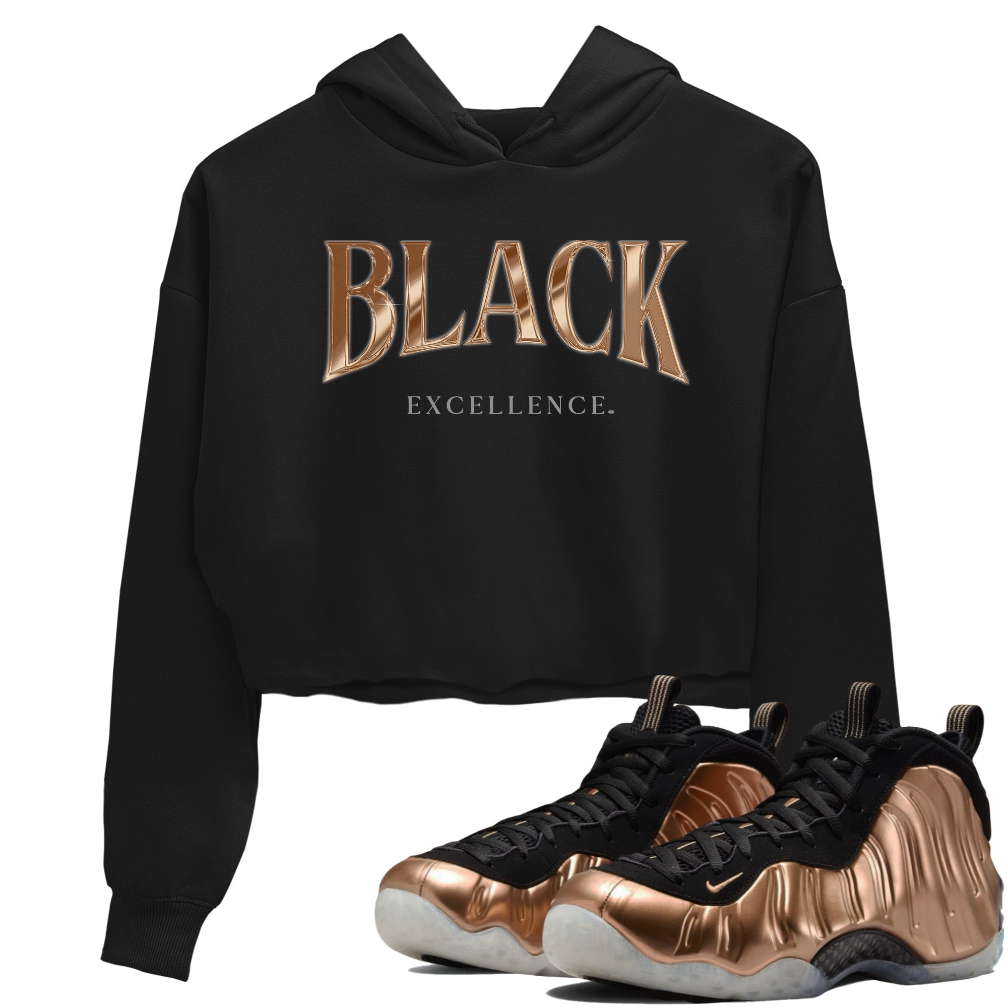 Black Excellence snkmatch Women's Top - Air Foamposite One Metallic Copper