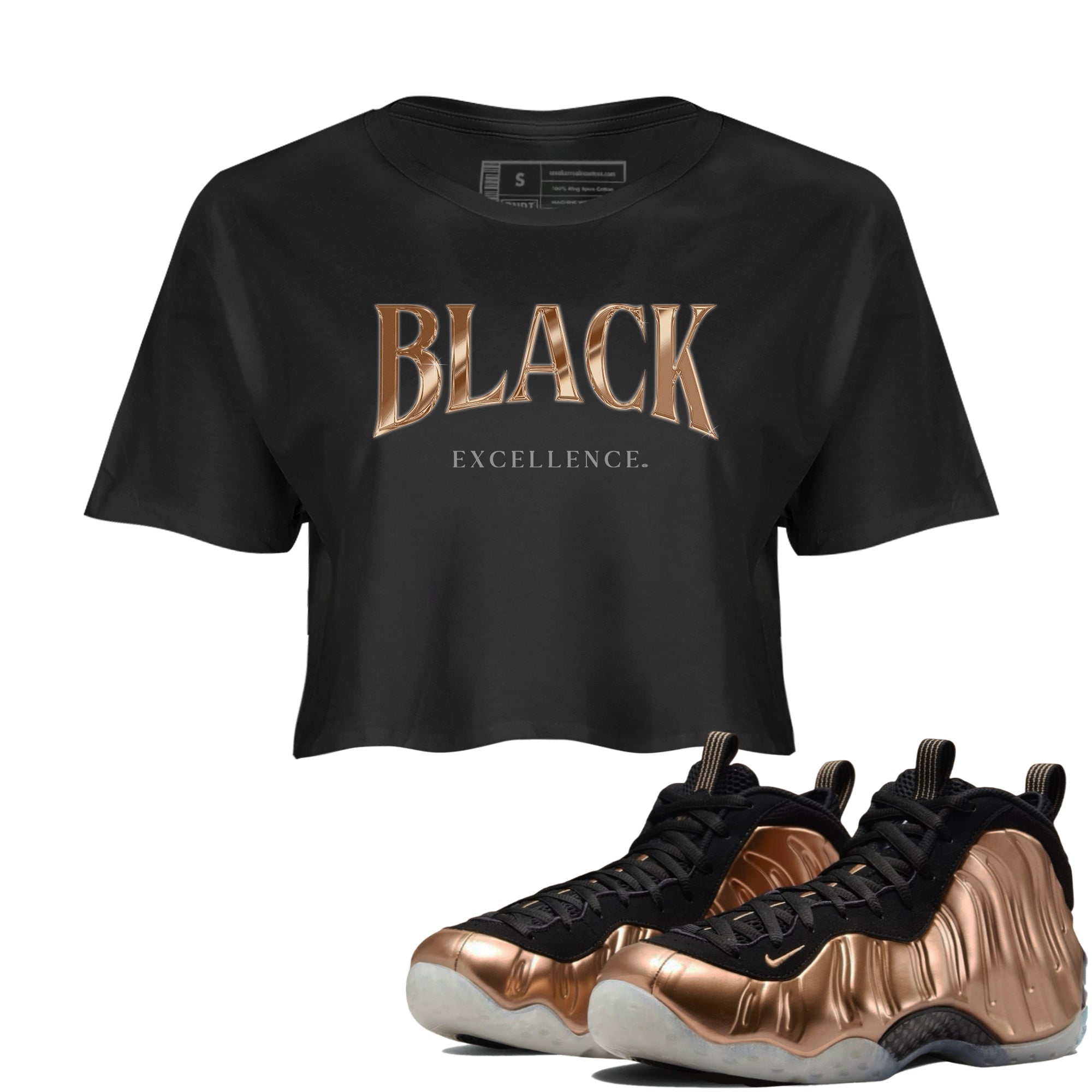 Black Excellence snkmatch Women's Top - Air Foamposite One Metallic Copper