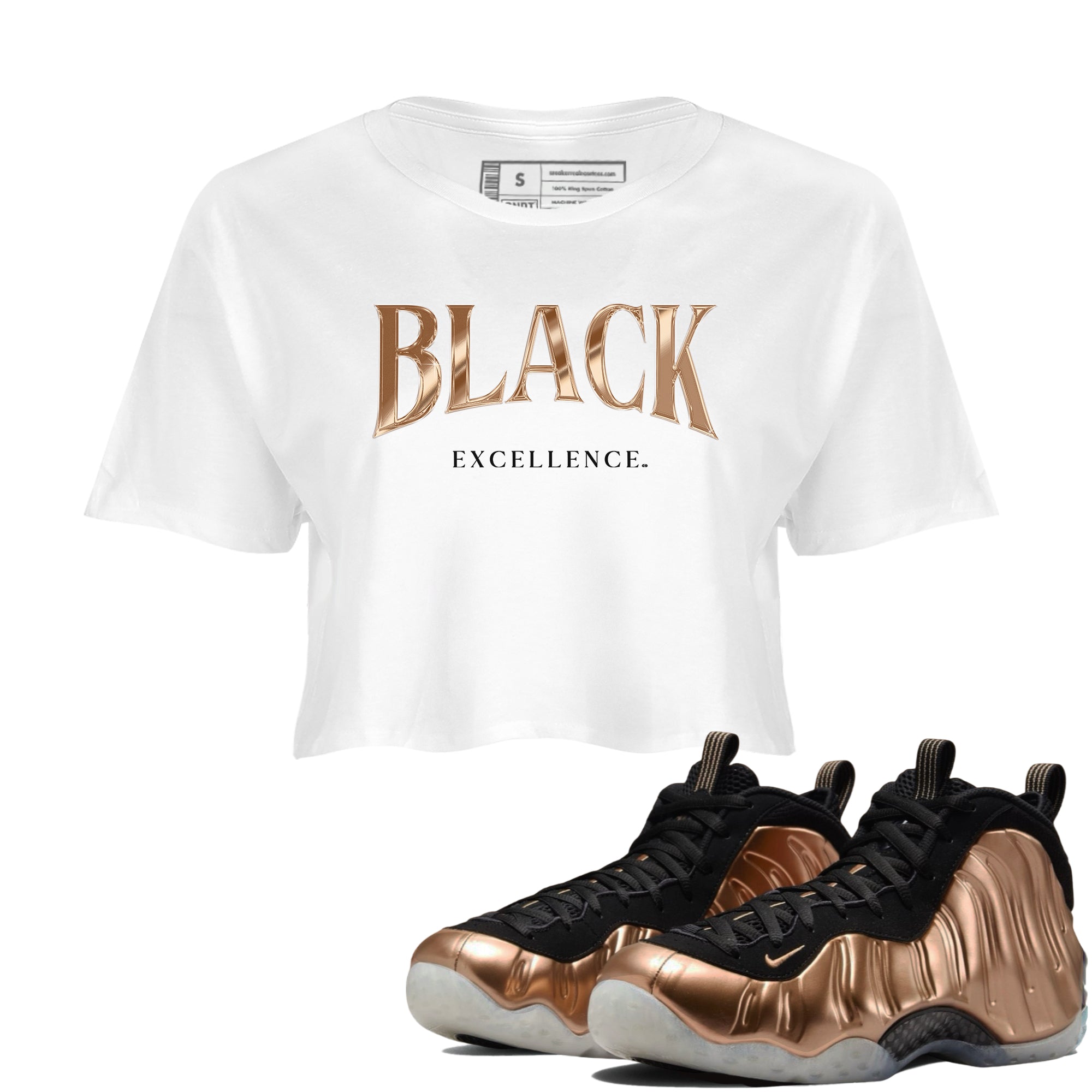 Black Excellence snkmatch Women's Top - Air Foamposite One Metallic Copper