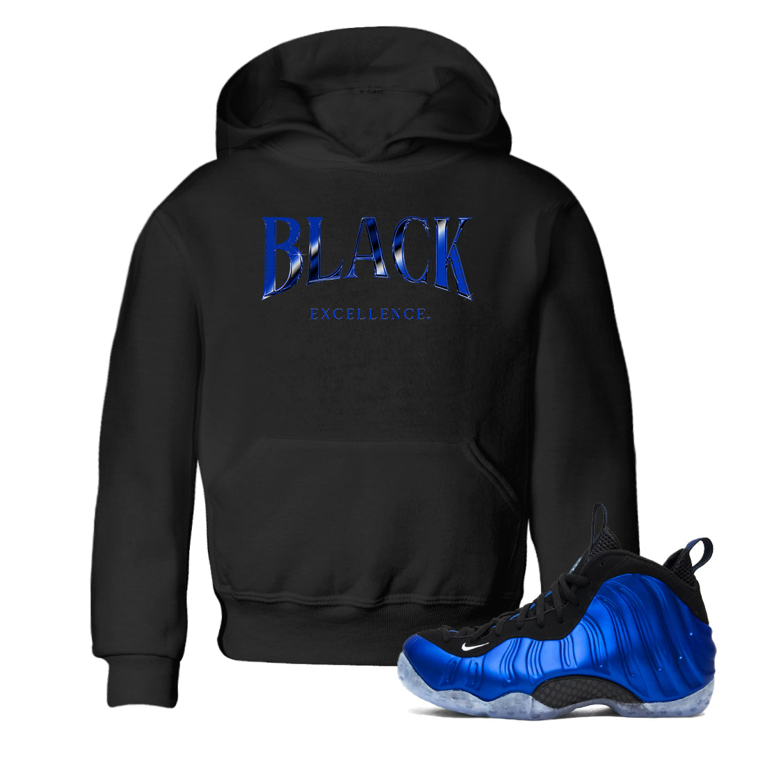 Black Excellence snkmatch Tees Kids - Air Foamposite One Royal