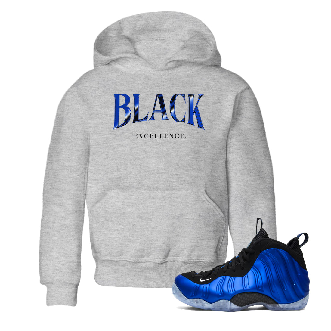 Black Excellence snkmatch Tees Kids - Air Foamposite One Royal