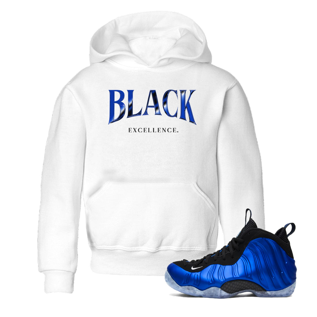 Black Excellence snkmatch Tees Kids - Air Foamposite One Royal