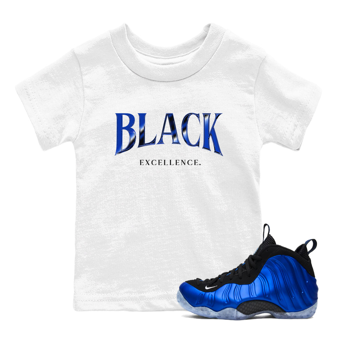 Black Excellence snkmatch Tees Kids - Air Foamposite One Royal