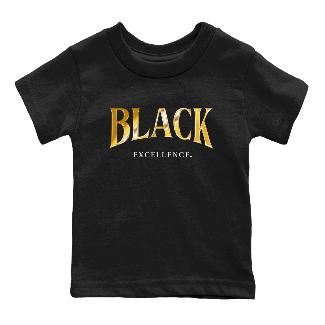 Black Excellence snkmatch Tees Kids - Air Jordan 1 Black Metallic Gold