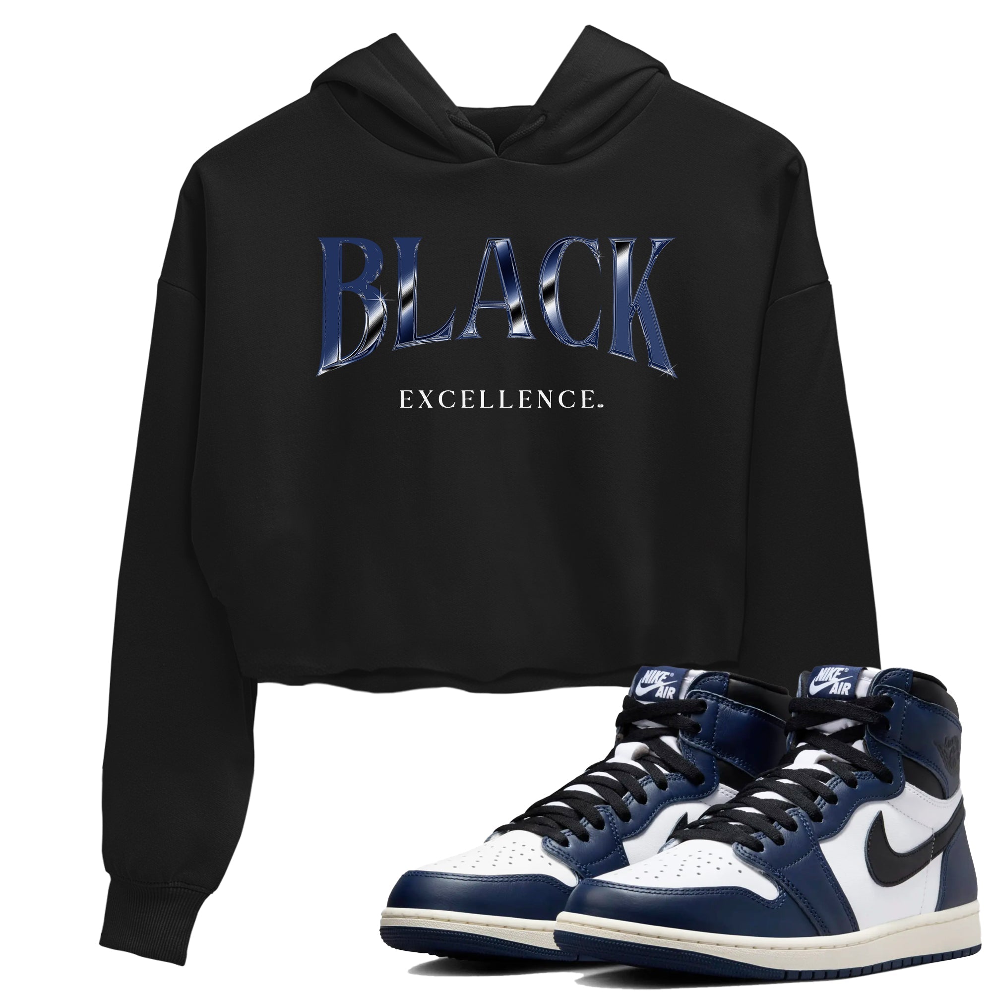 Black Excellence snkmatch Women's Top - Air Jordan 1 Midnight Navy