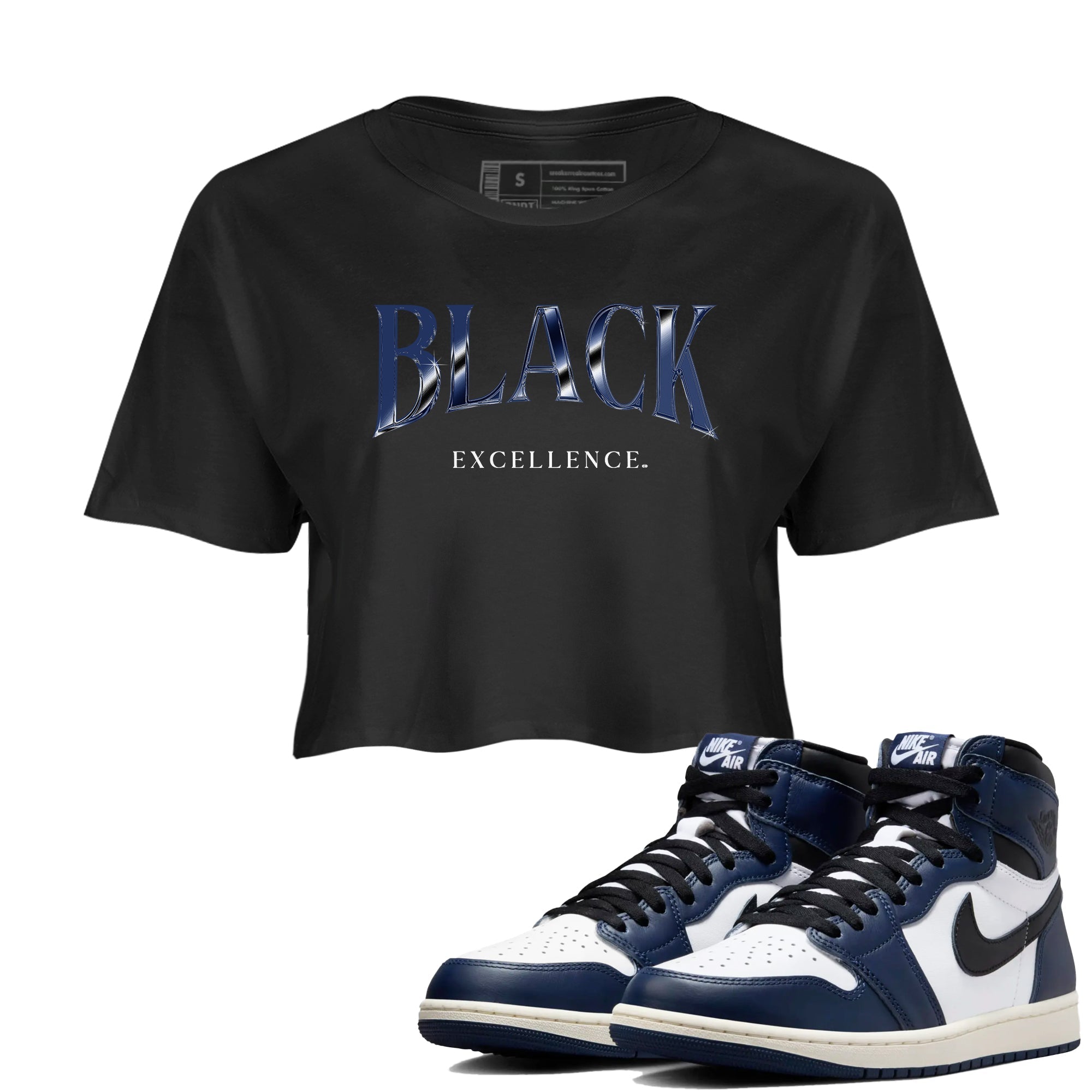 Black Excellence snkmatch Women's Top - Air Jordan 1 Midnight Navy